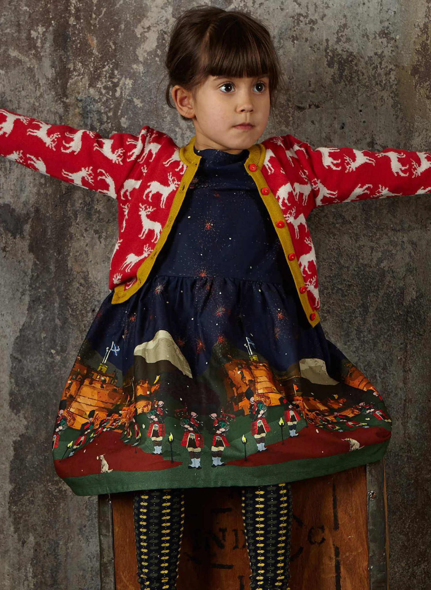 Children's Cardigan - Red Reindeer