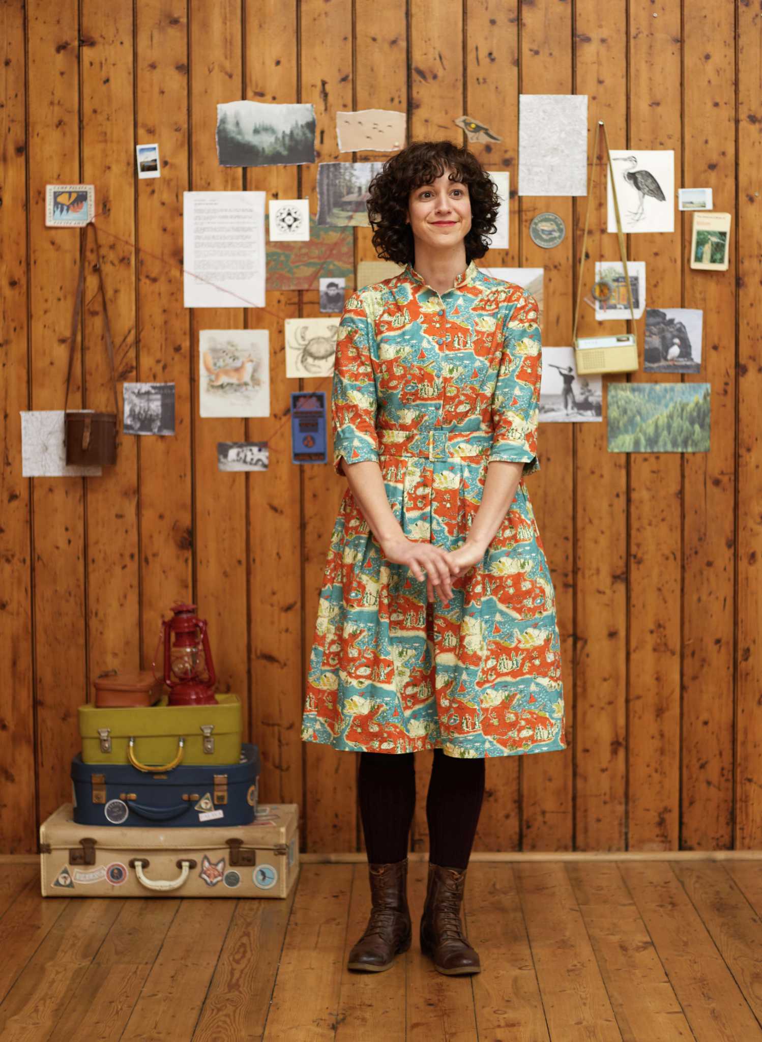 Cynthia Dress - Mandarin Treasure Map