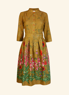 Cynthia Dress - Mustard Wildflowers