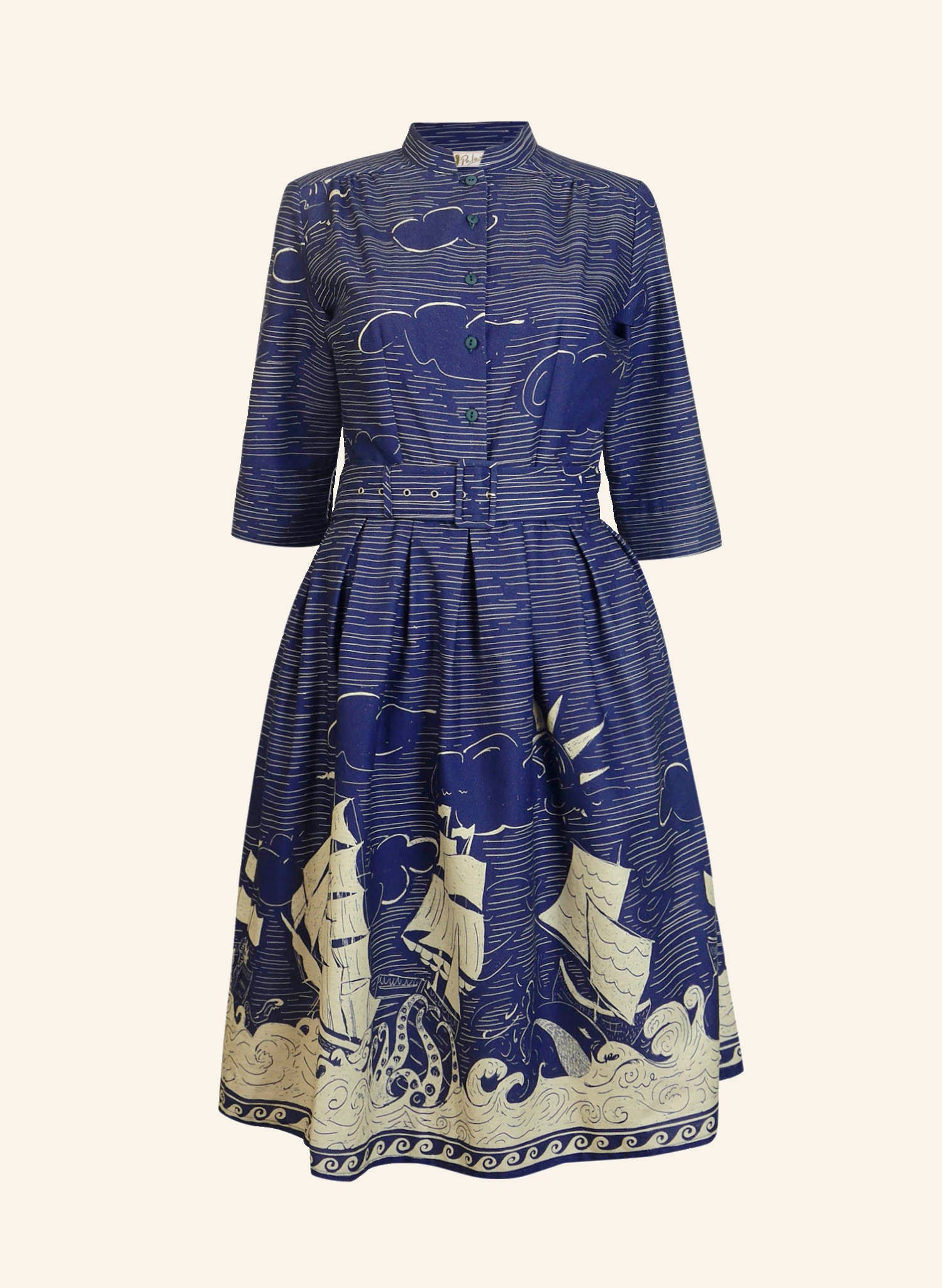 Cynthia Dress - Navy Shipwreck