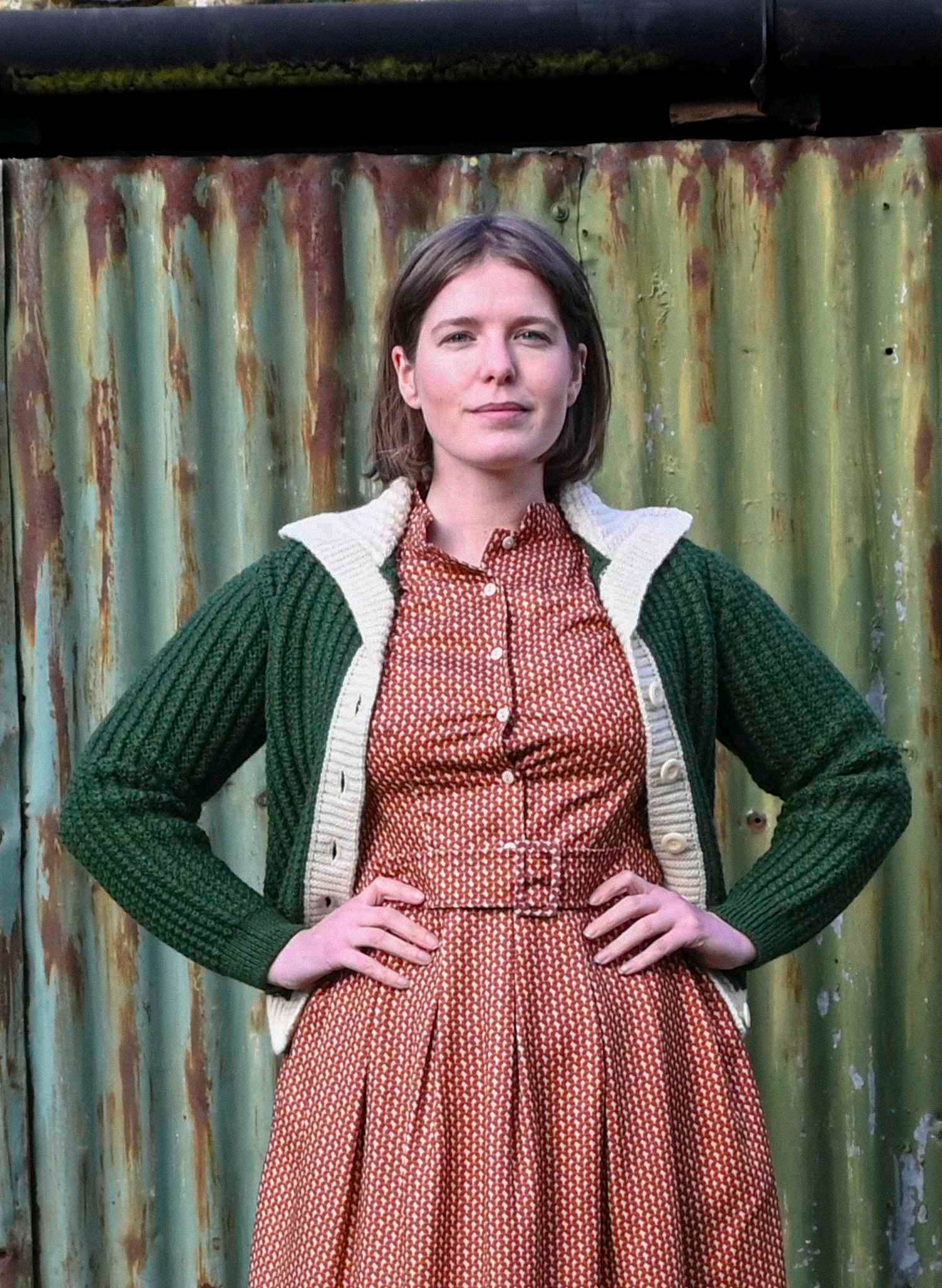 Heritage -  100% British Wool Cardigan - Corvette Green Cardigan