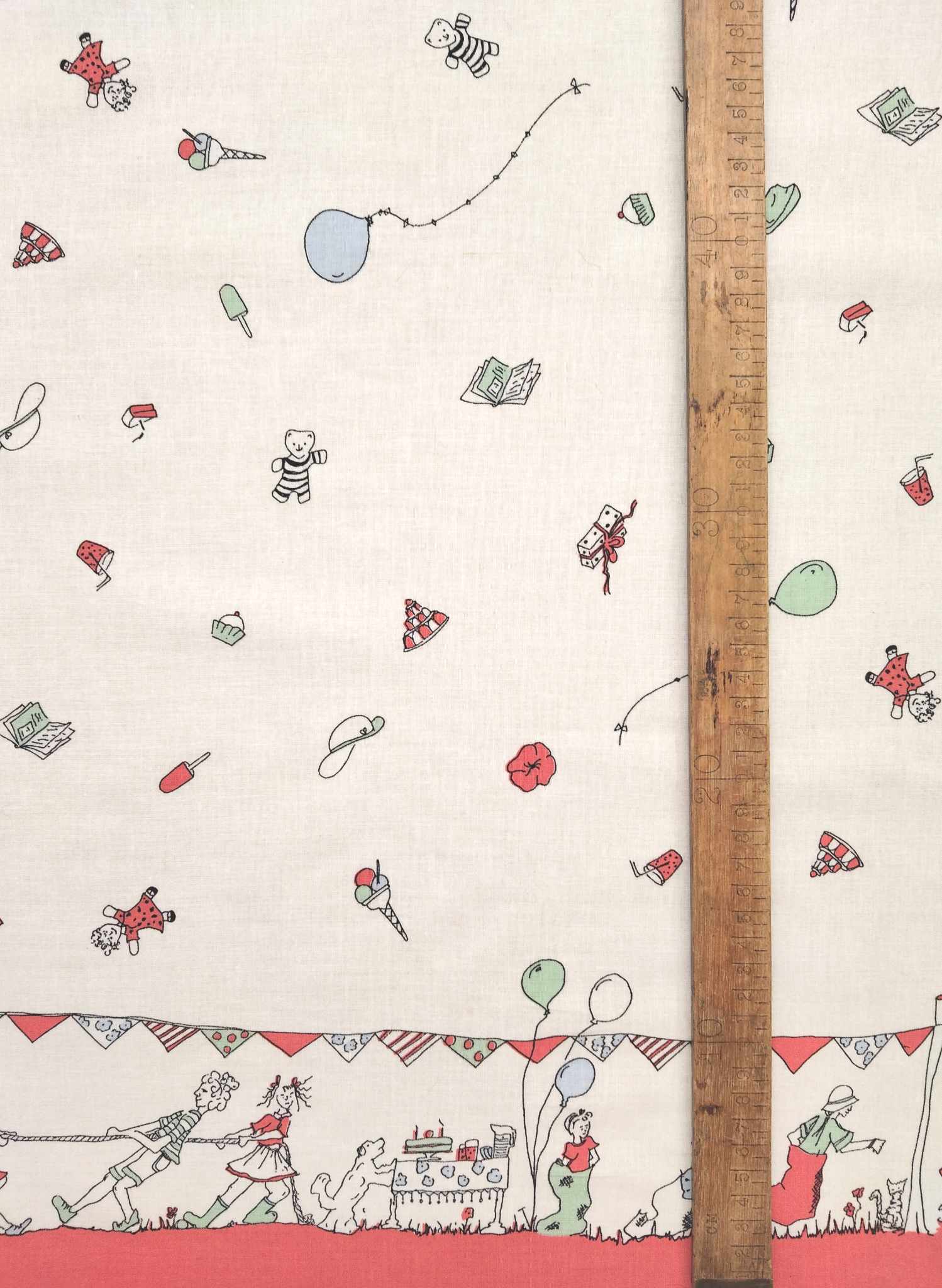 Red Birthday Bash Fabric - Cotton