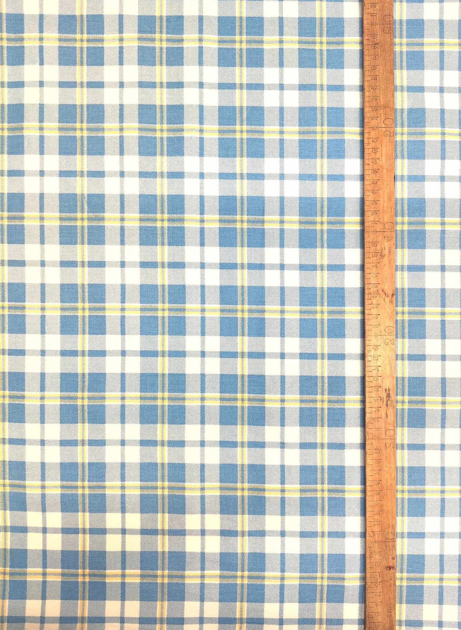Remnant - 200cm x 150cm - Blue Check Fabric - Cotton