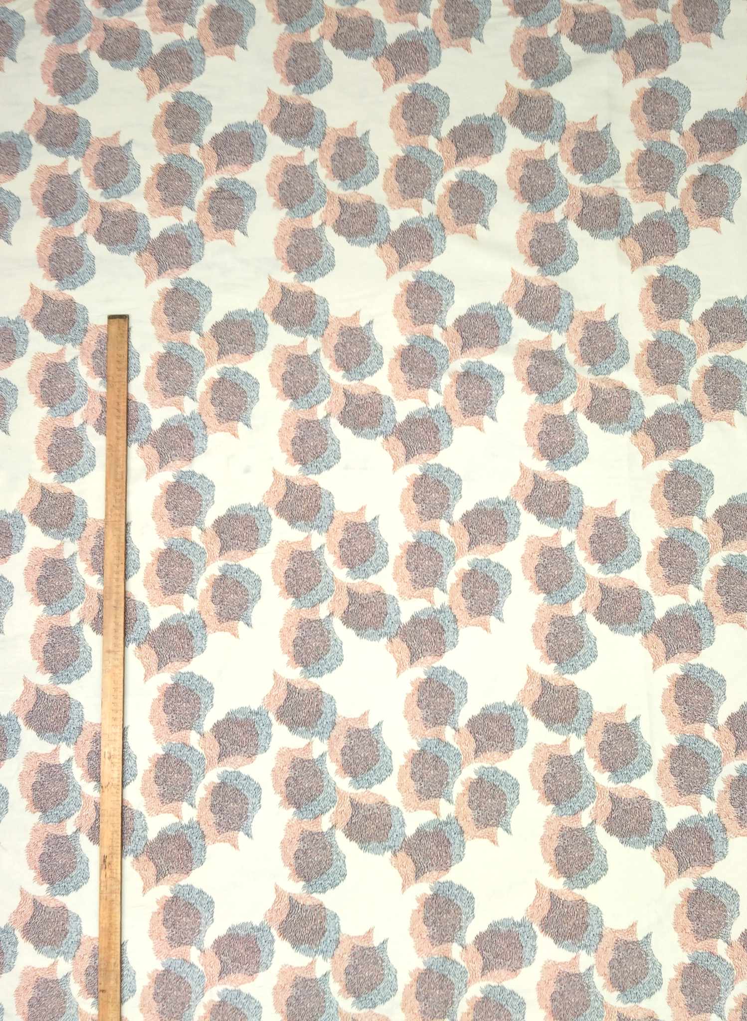 Remnant - 210cm x 155cm - Ivory Migration - Cotton Twill Fabric