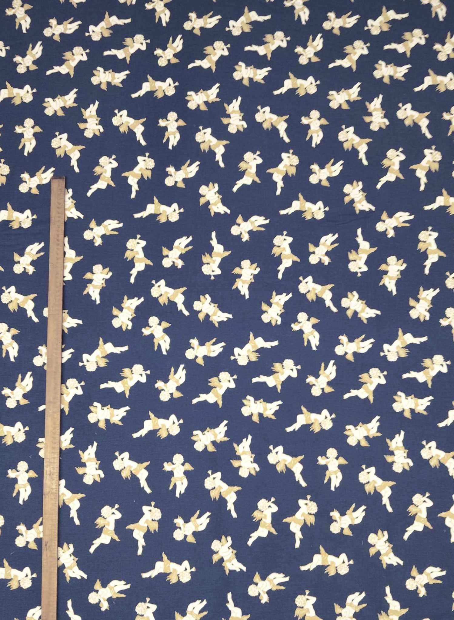 Remnant - 140cm x 140cm - Navy Cherub Fabric - Cotton Jersey