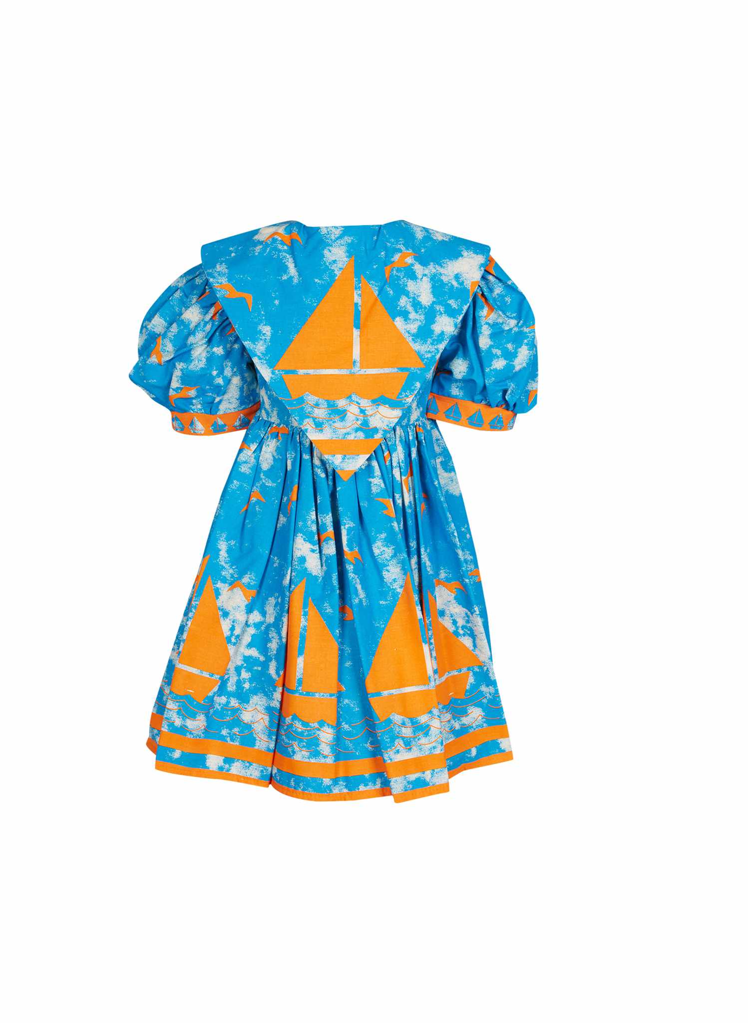 Blue Sailing Boats Fabric - Cotton