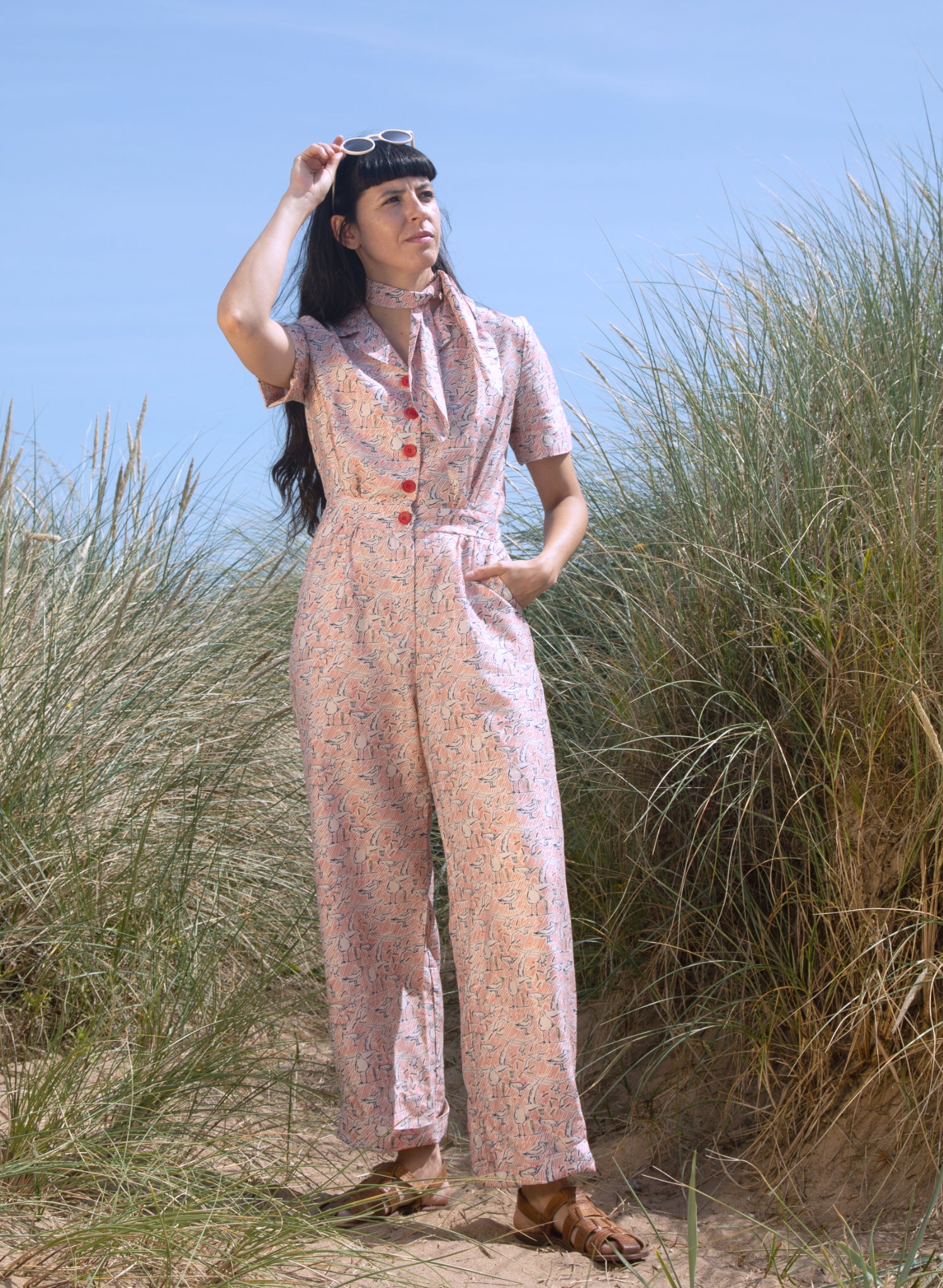 Francesca Long Jumpsuit - Ivory Chips Away