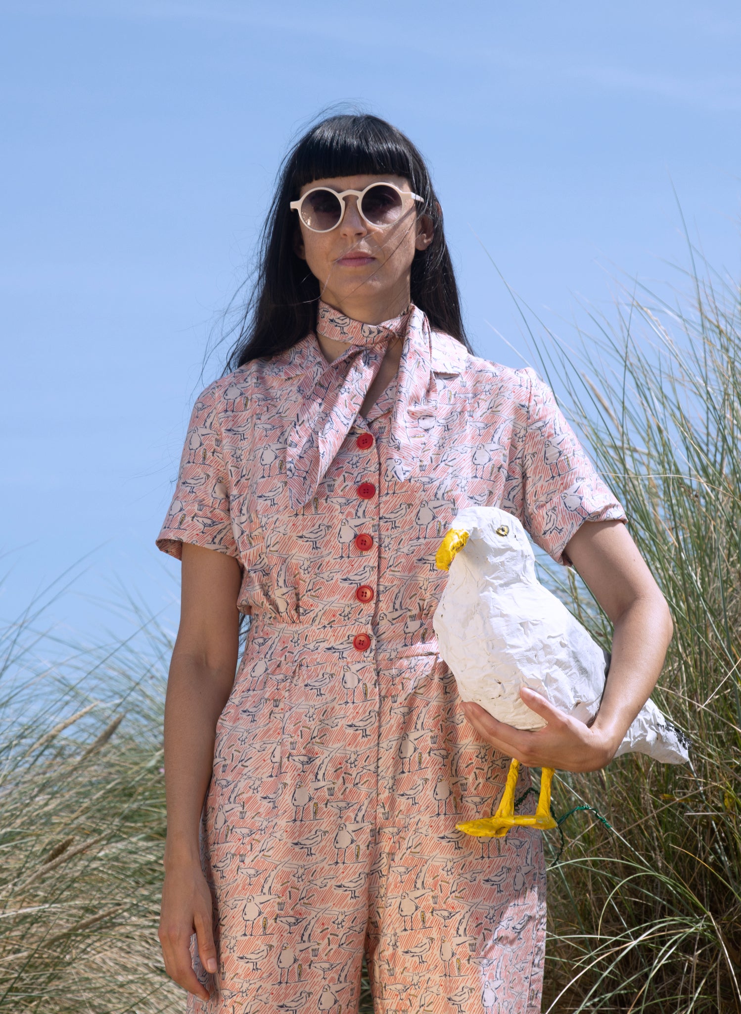 Francesca Long Jumpsuit - Ivory Chips Away