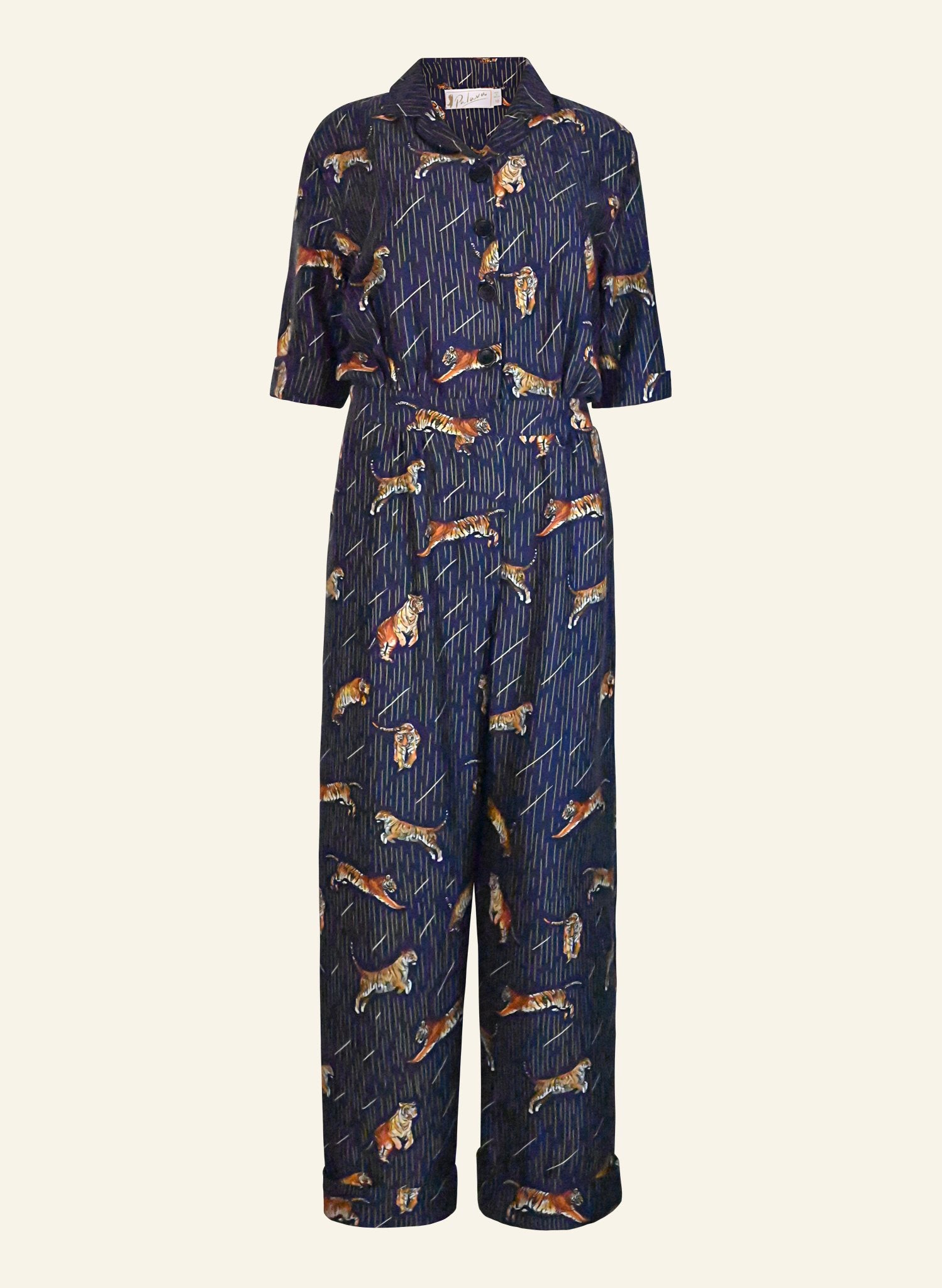 Francesca Long Jumpsuit - Navy Tigers