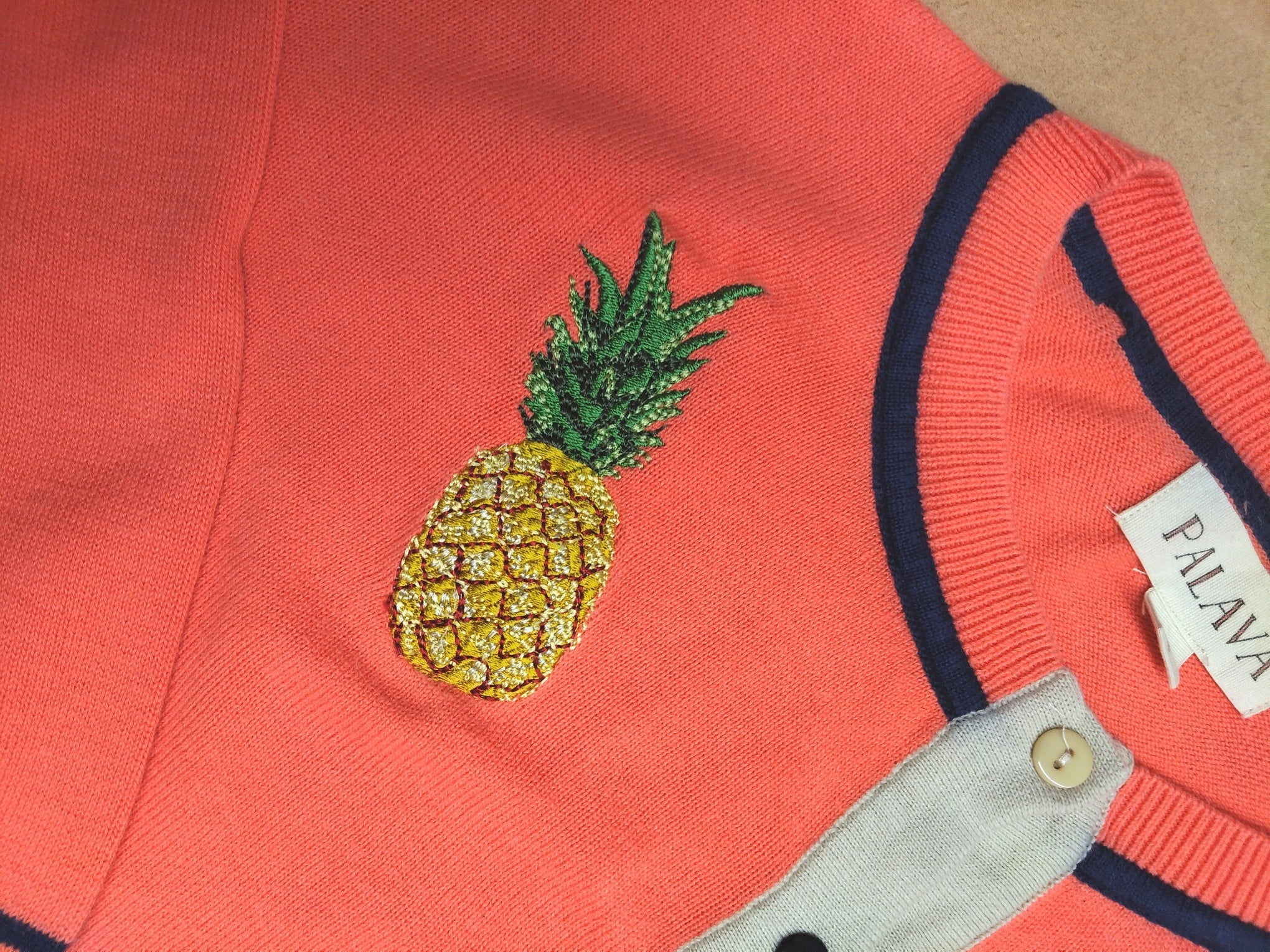 PRE LOVED - Vera Cardigan - Coral Pineapple - Size S