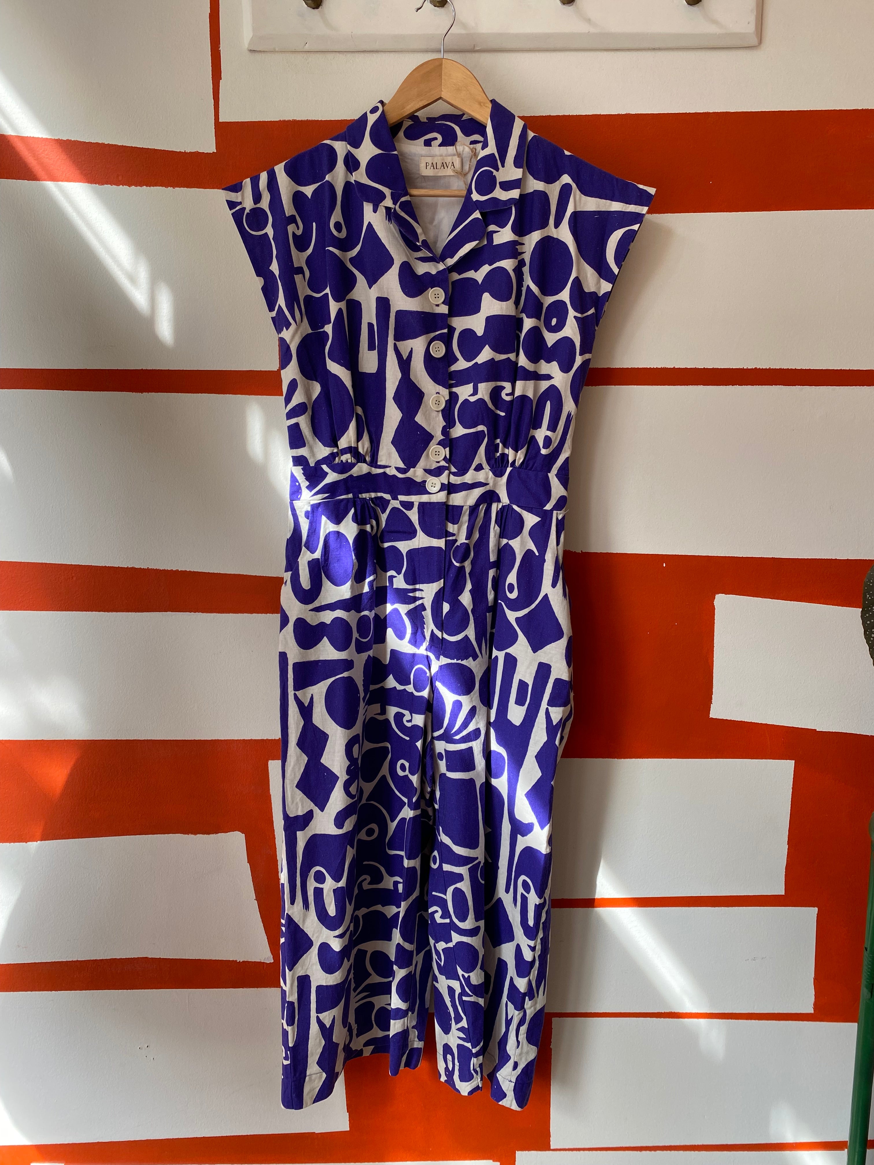 PRE LOVED - Francesca Jumpsuit - Blue Cave - Size 14