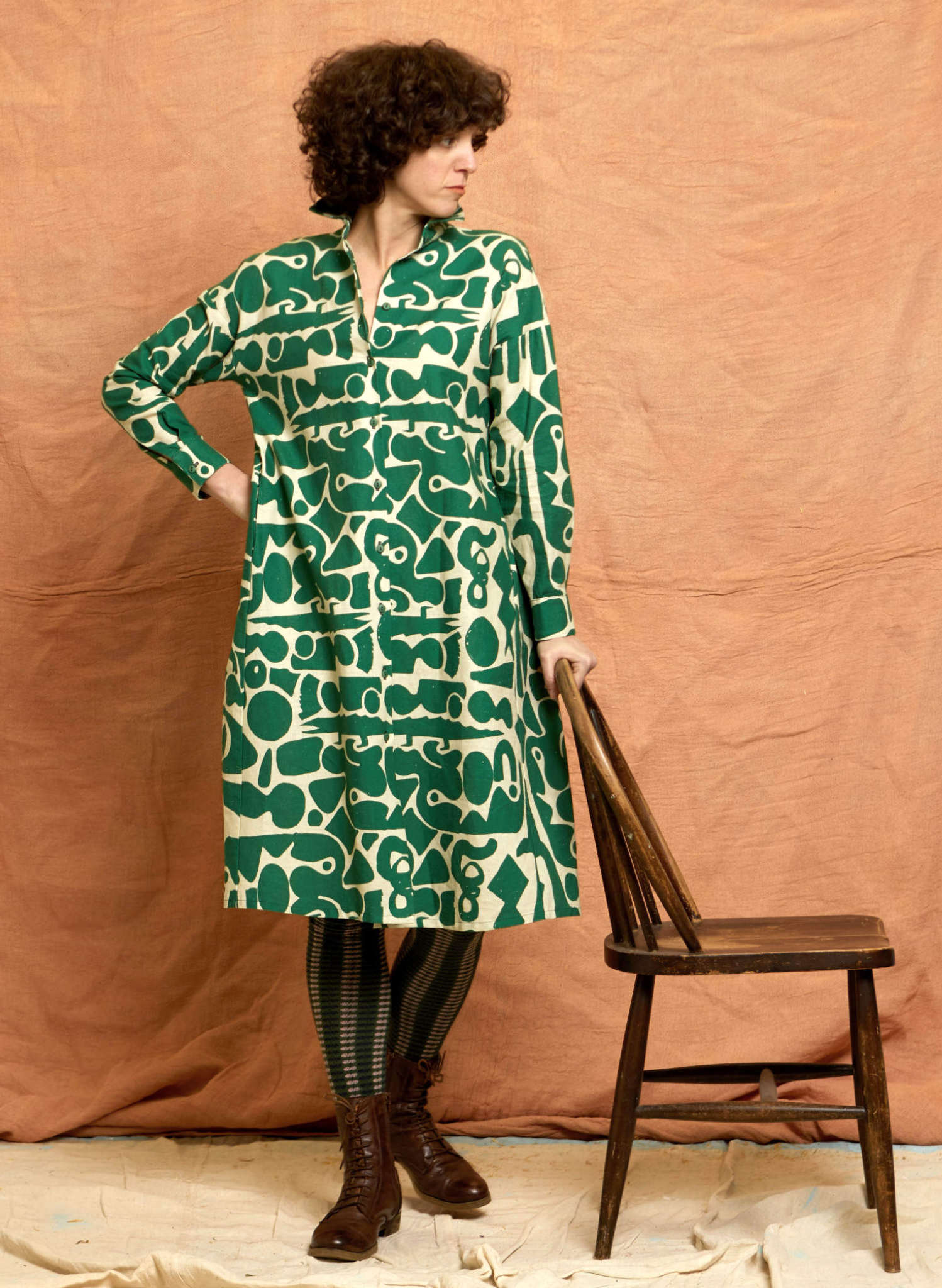 Izzy Dress - Green Cave