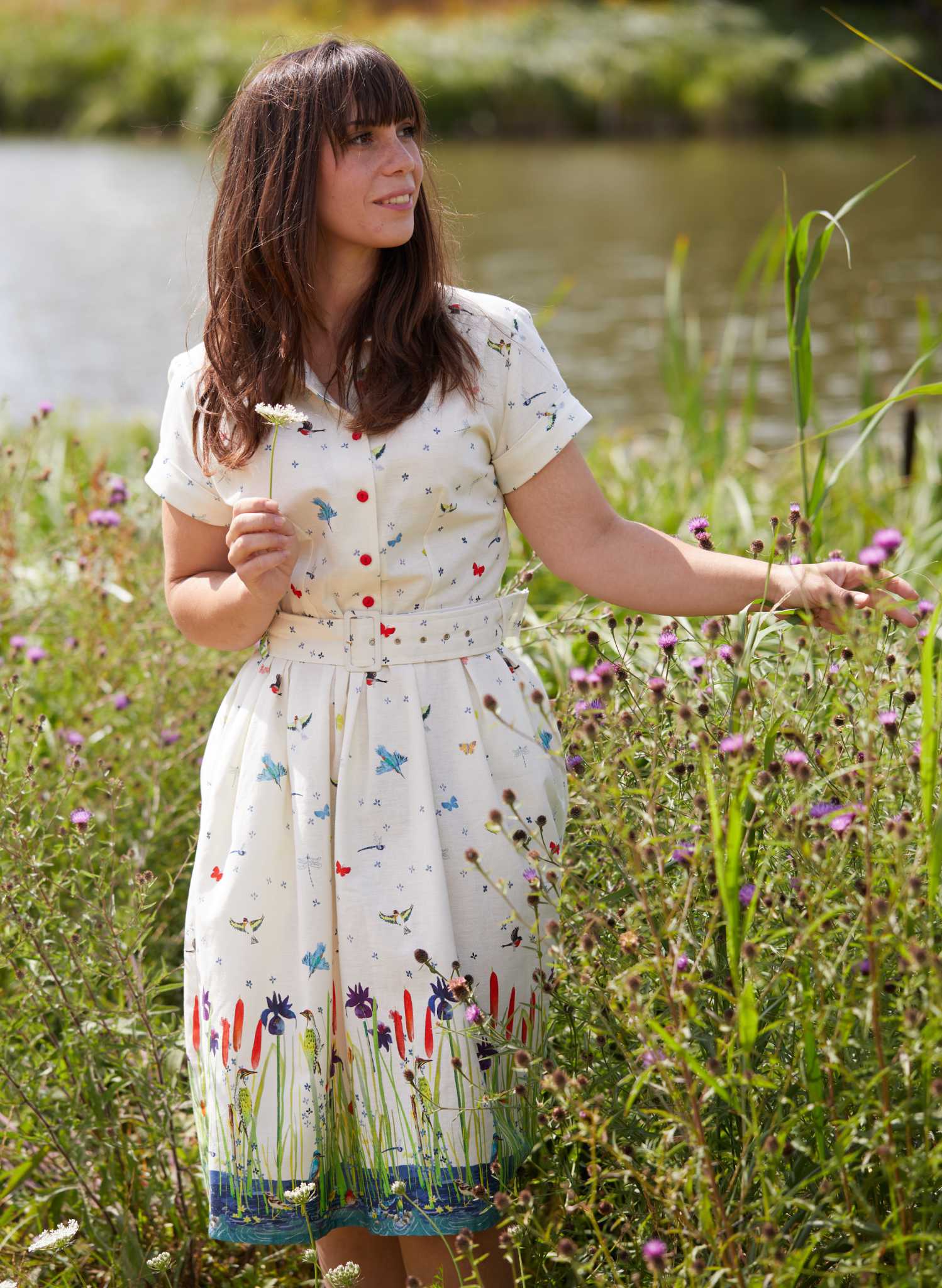 Ivory Riverside Knee-Length Shirt Dress | Made in the UK