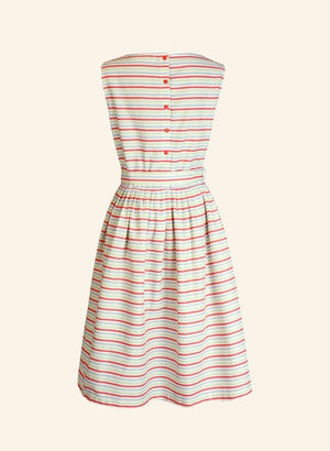 Sleeveless Seaside Striped Cotton Dress | Made in the UK