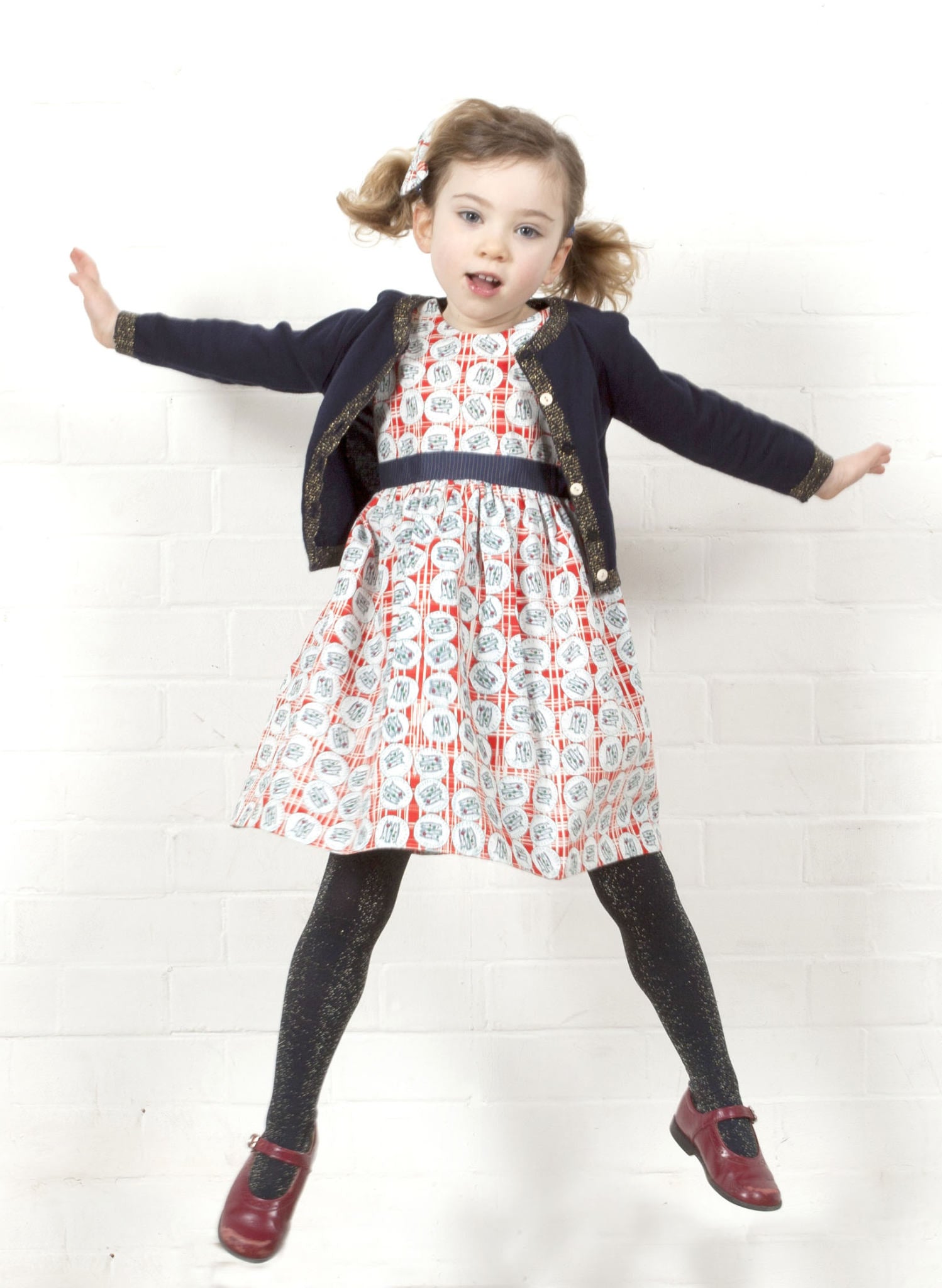 Martha Children's Dress - Red Sardines