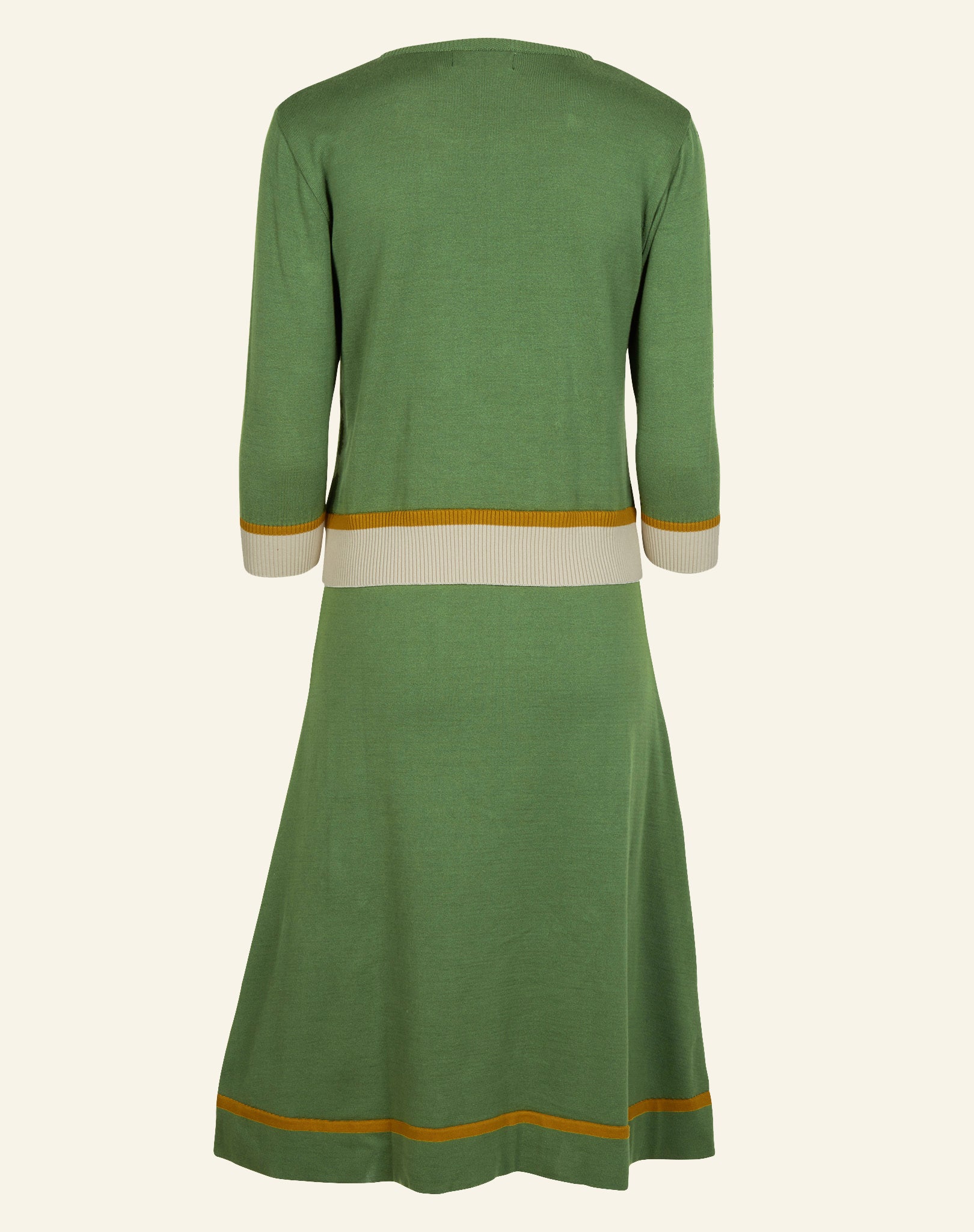 Otti 2-Piece - Light Green Embroidered Fox Knitted Top and Skirt