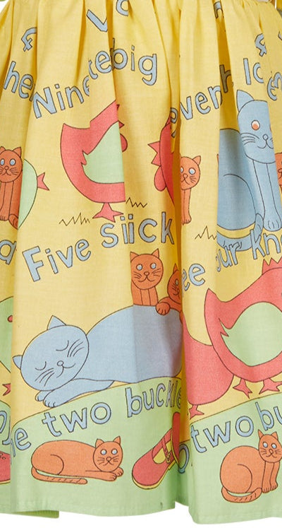 Remnant - 2m - Lemon Buckle My Shoe - Jersey Cotton