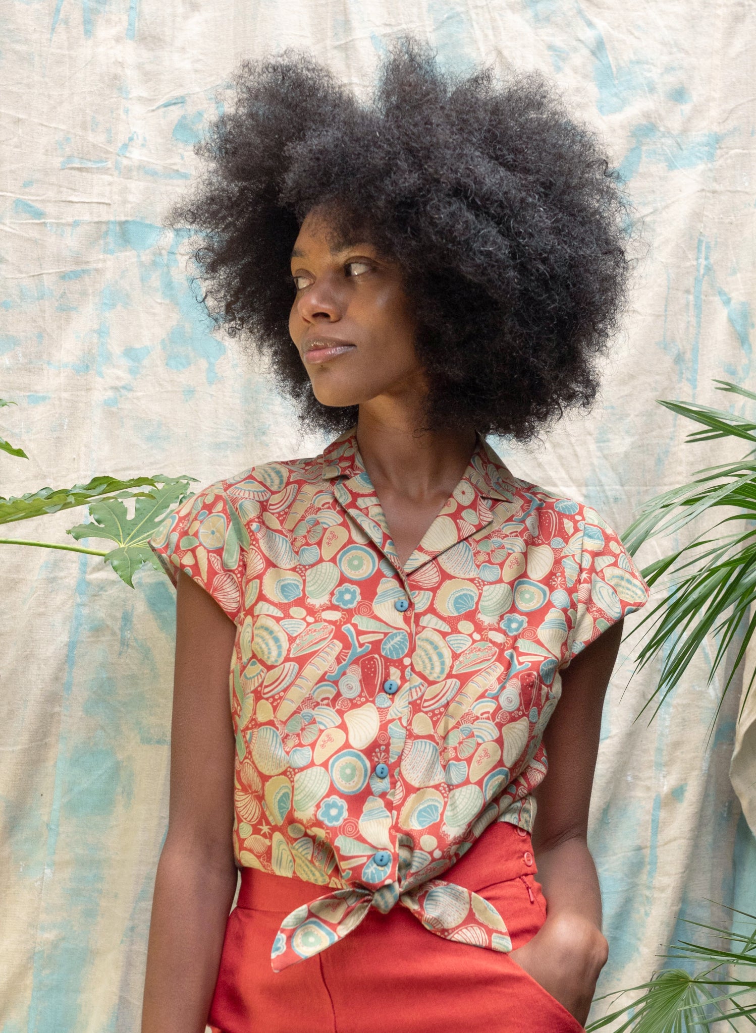 Peggy Top - Dark Coral Shells