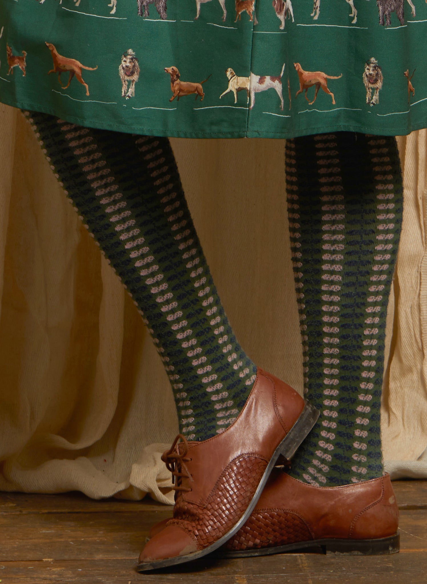 Knee High Socks - Pink Pinecones