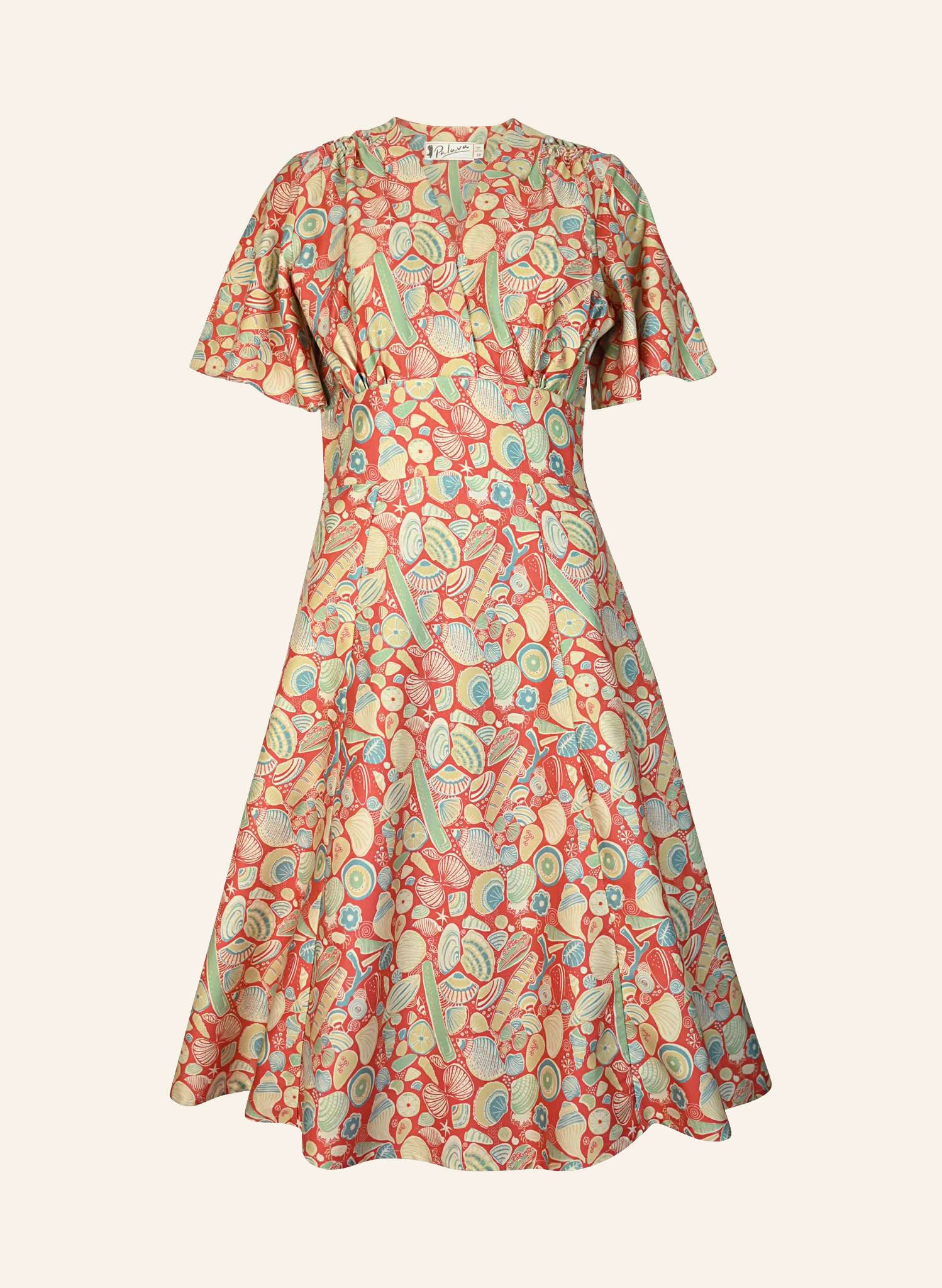 Rita Long-sleeve Dress - Dark Coral Shells