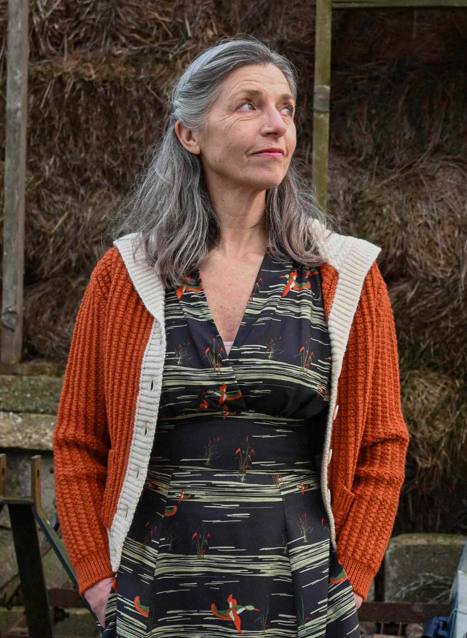 Rita Long-sleeve - Black Flying Ducks Dress