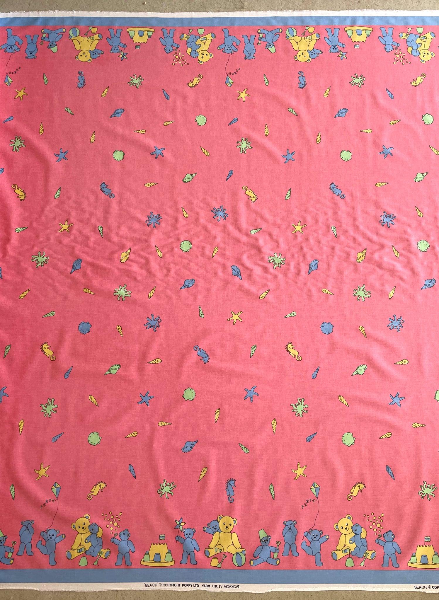 Seaside Bear Pink - Cotton