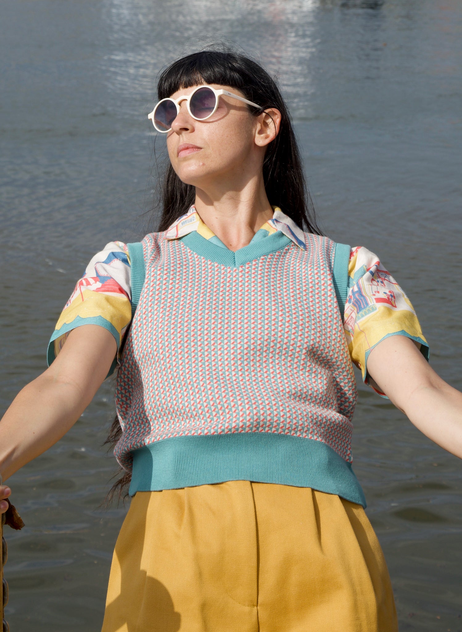 Shirley Tank Top - Teal Fly Away