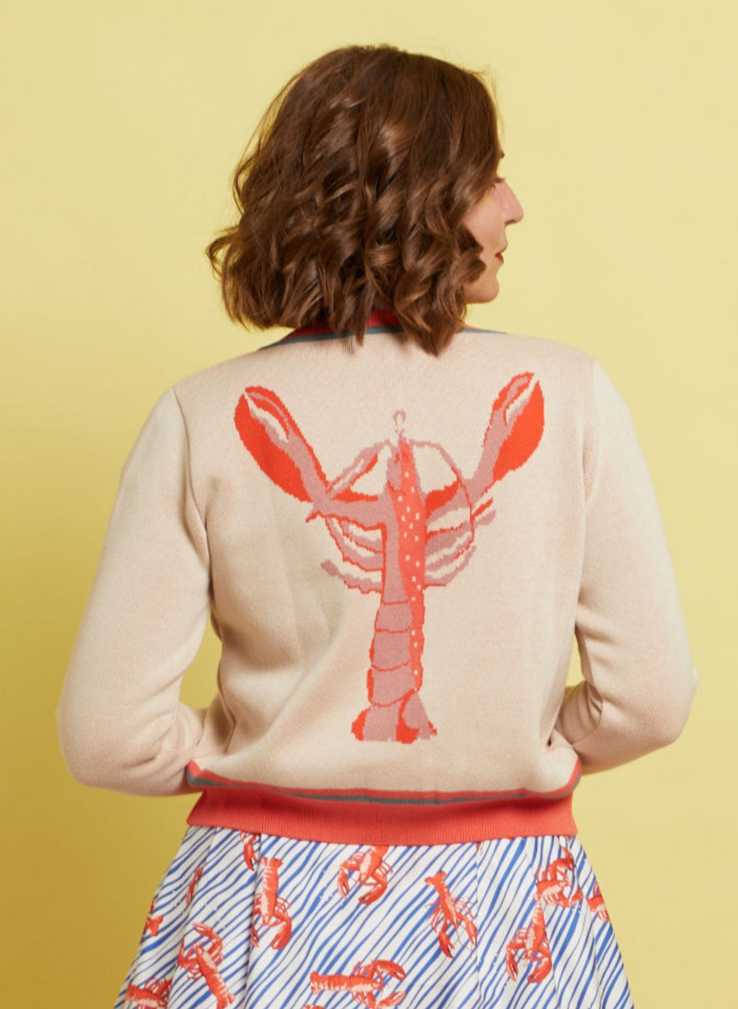 Vera Cardigan - Large Cream Lobster