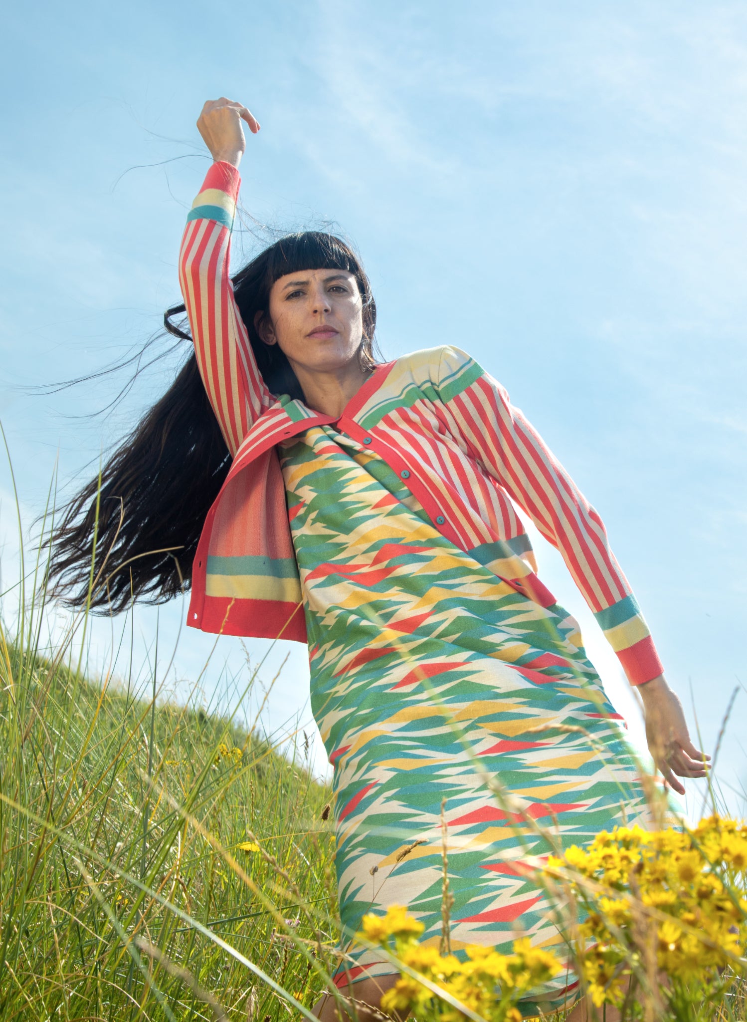 Vera Cardigan - Multi Rock Stripe