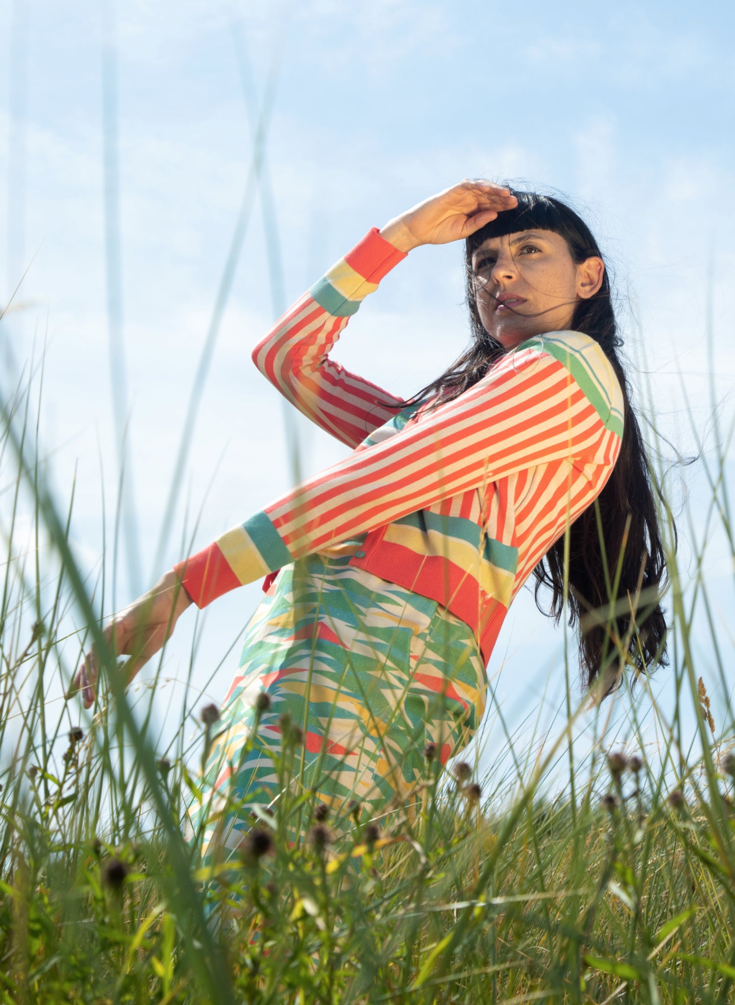 Vera Cardigan - Multi Rock Stripe