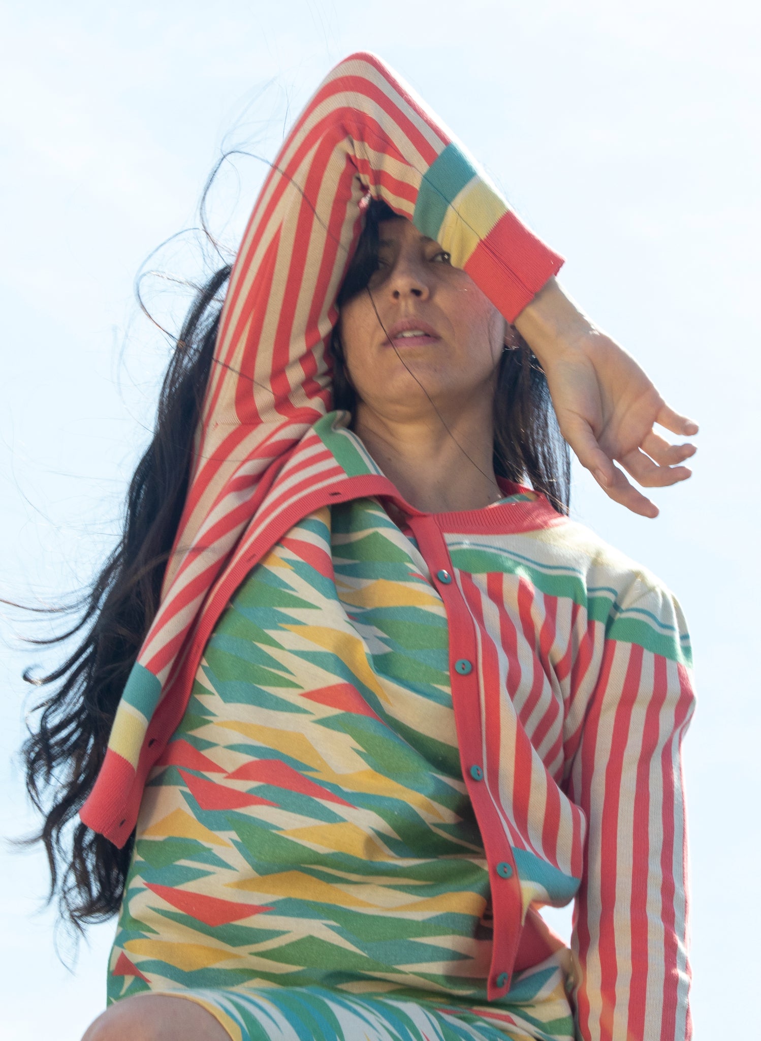 Vera Cardigan - Multi Rock Stripe