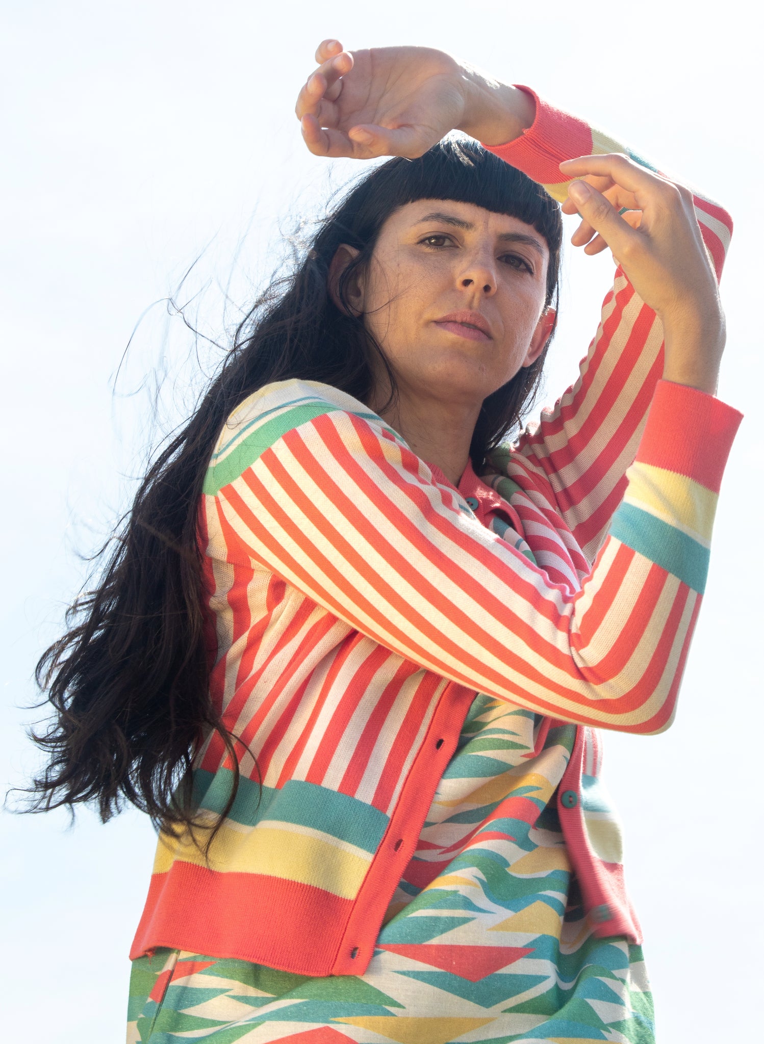 Vera Cardigan - Multi Rock Stripe