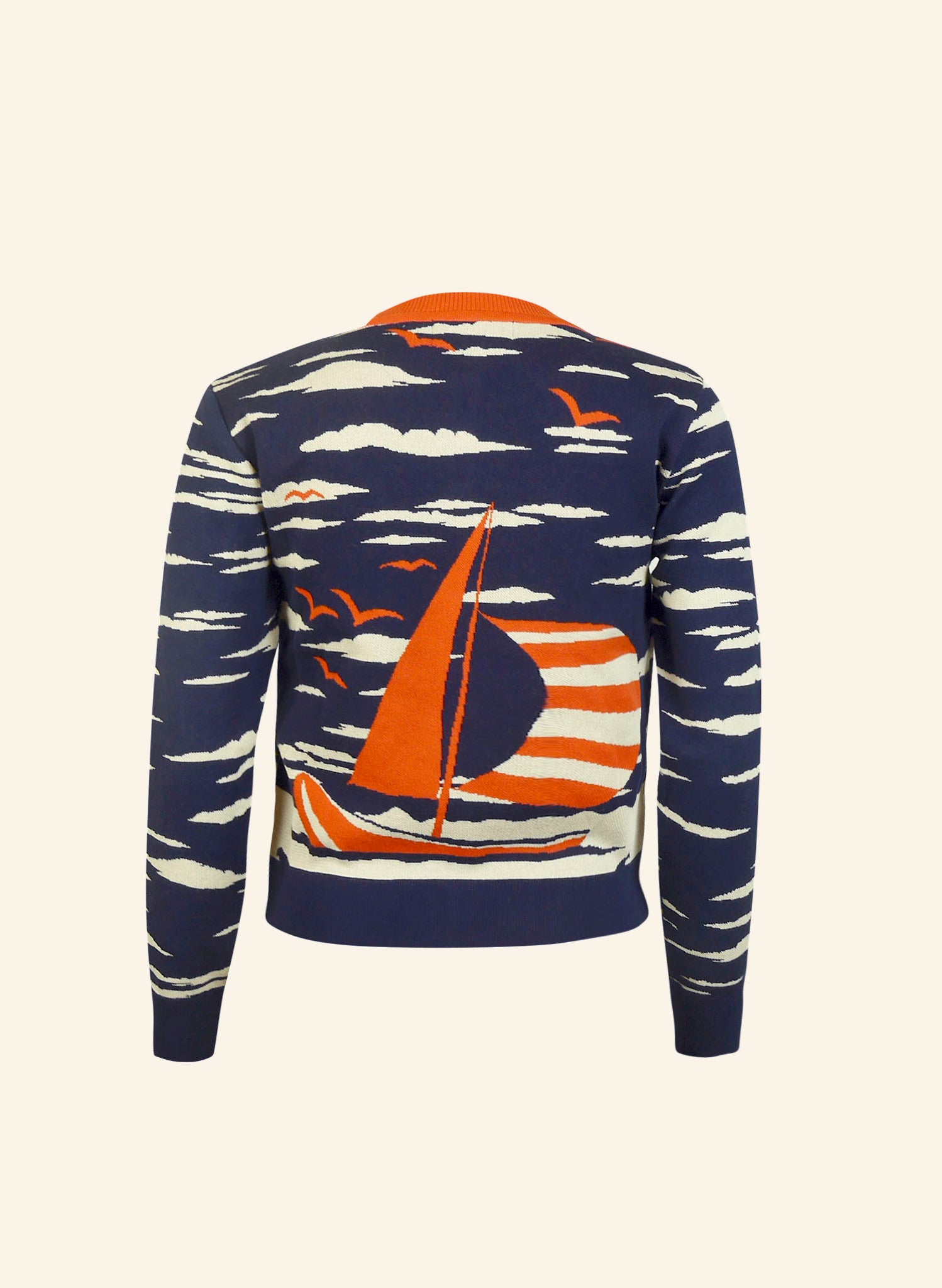 Vera Cardigan - Navy Sailing Boat