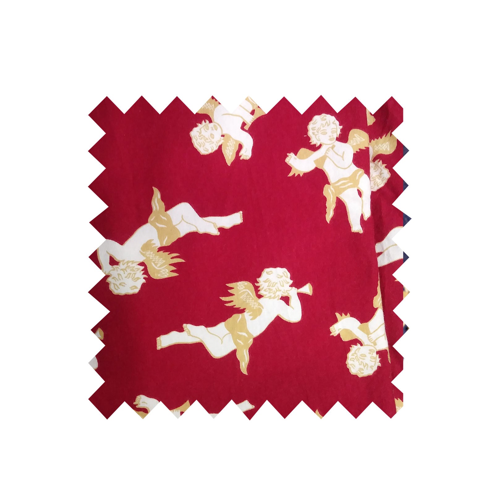 Ruby Red Cherubs Fabric - 100% Cotton Jersey