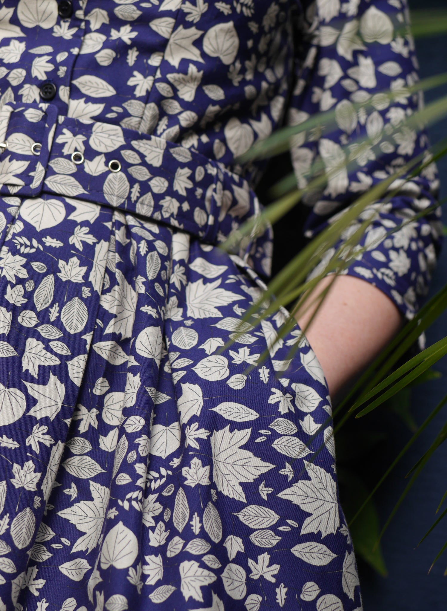 PRE LOVED - Cynthia Dress - Navy Autumn Leaves - Size 08