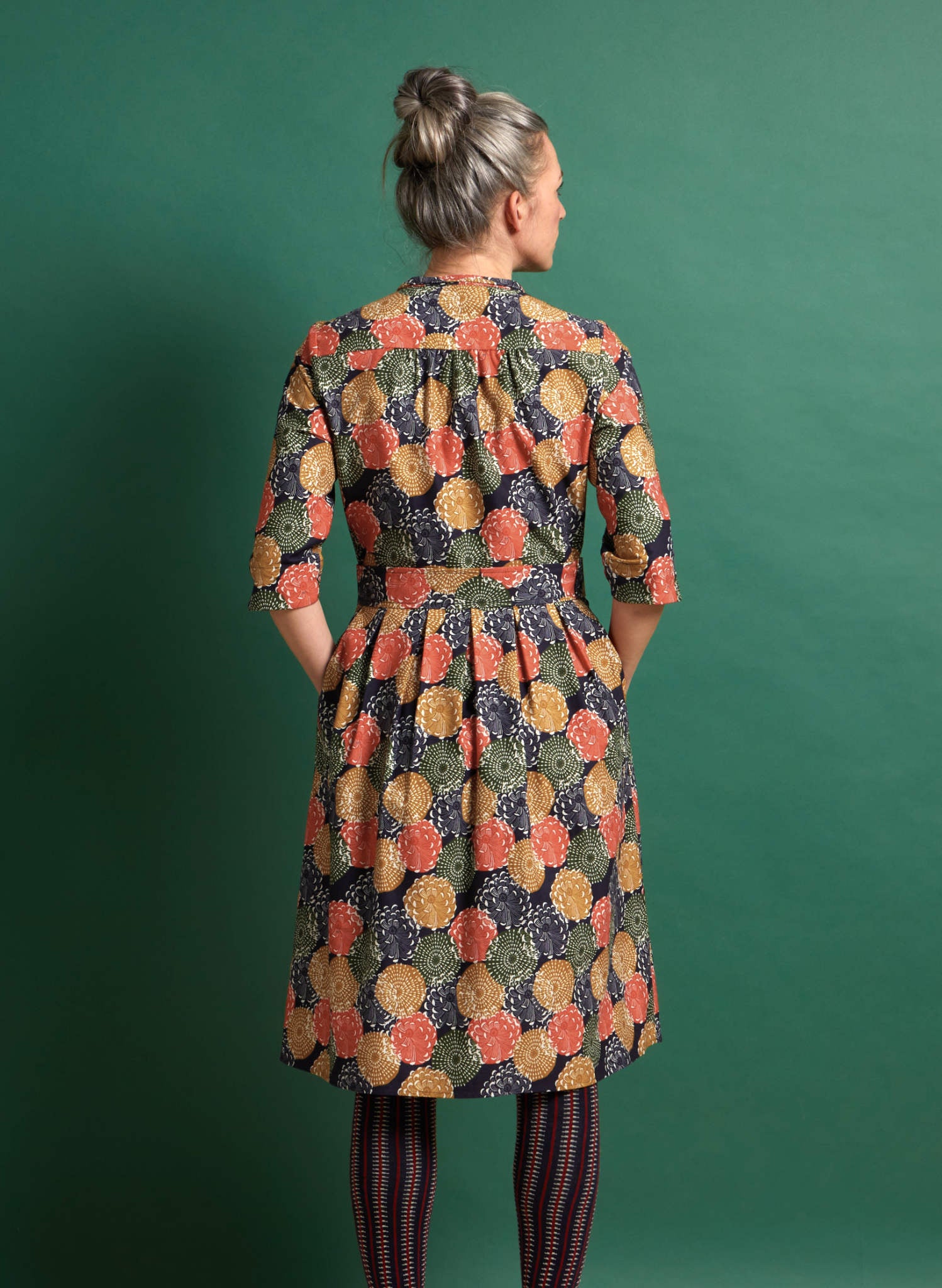 Cynthia Dress - Navy Pinecones