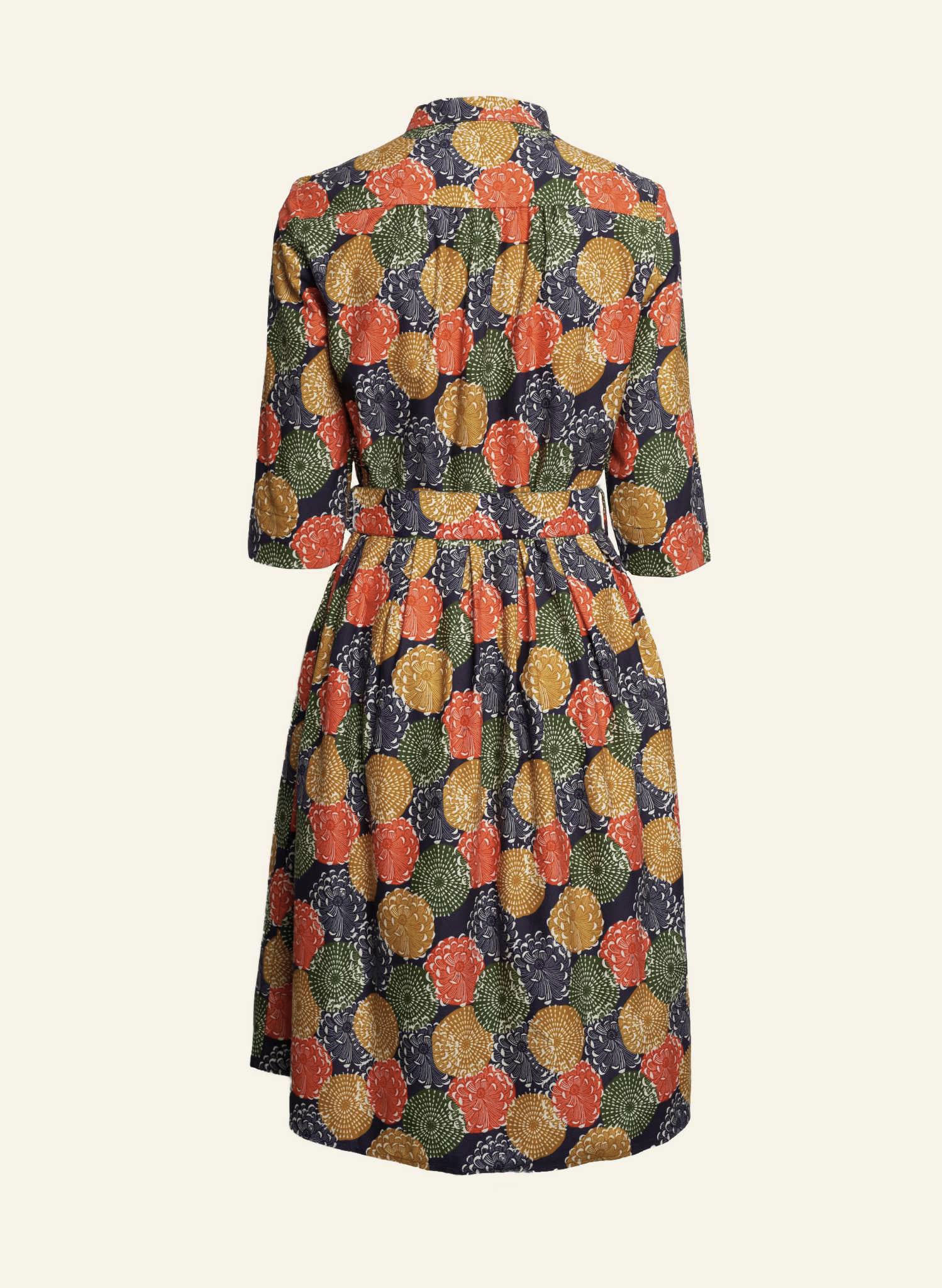 Cynthia Dress - Navy Pinecones