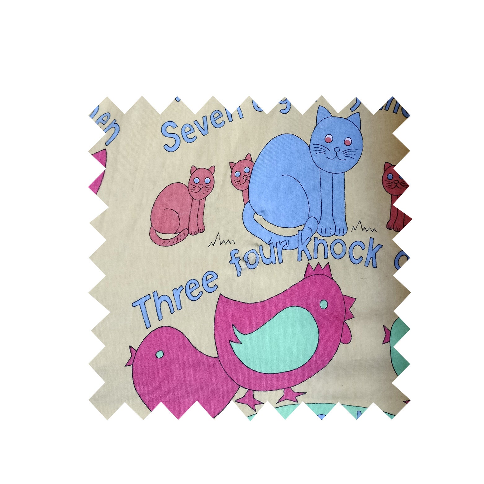 Remnant - 2m - Lemon Buckle My Shoe - Jersey Cotton