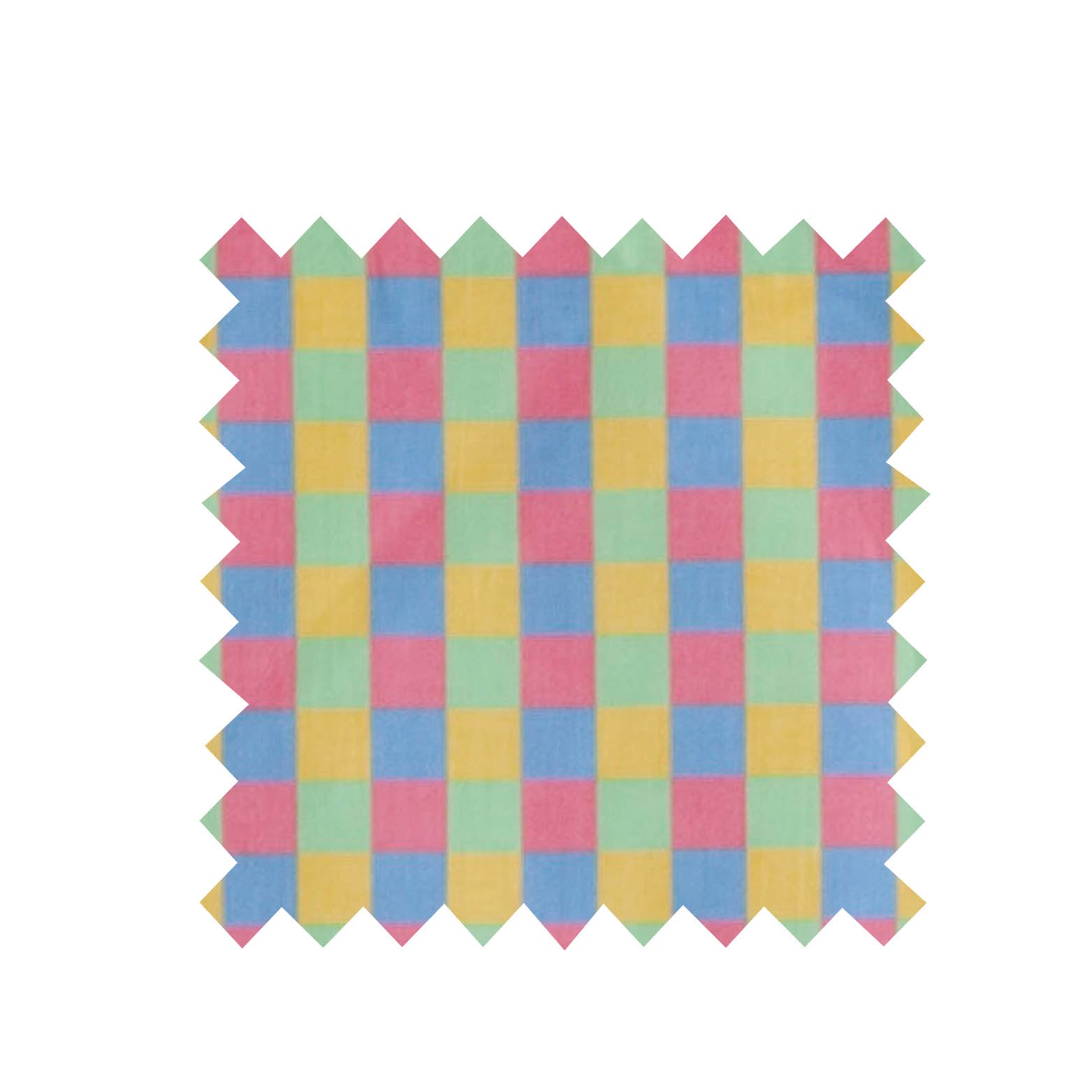 Remnant - 80cm - Pastel Check Print Fabric - Cotton