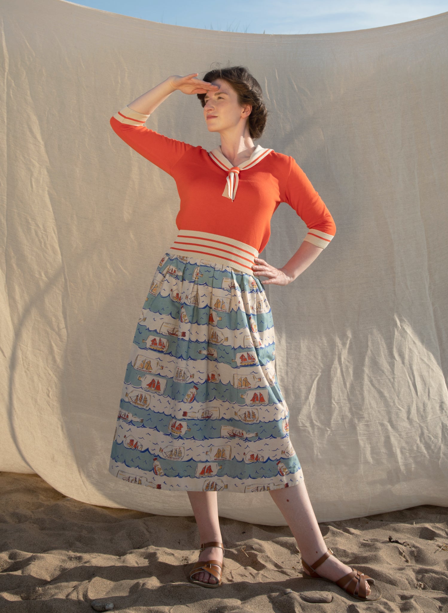 Florence Skirt - Blue Ships Ahoy