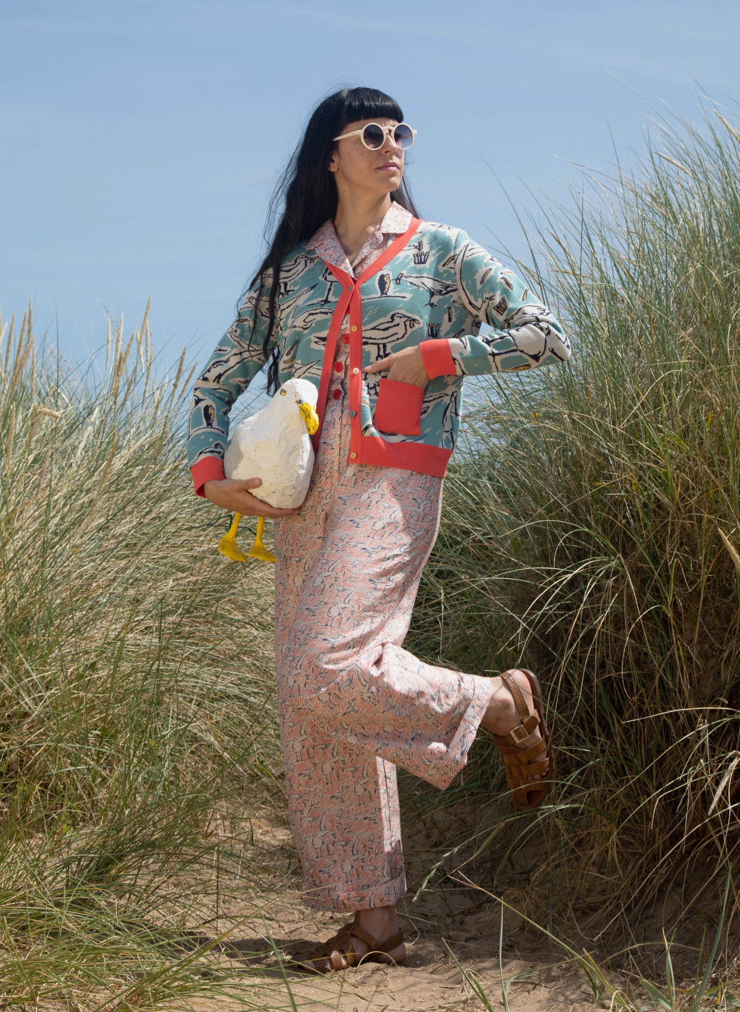 Hilda Cardigan - Teal Seagull