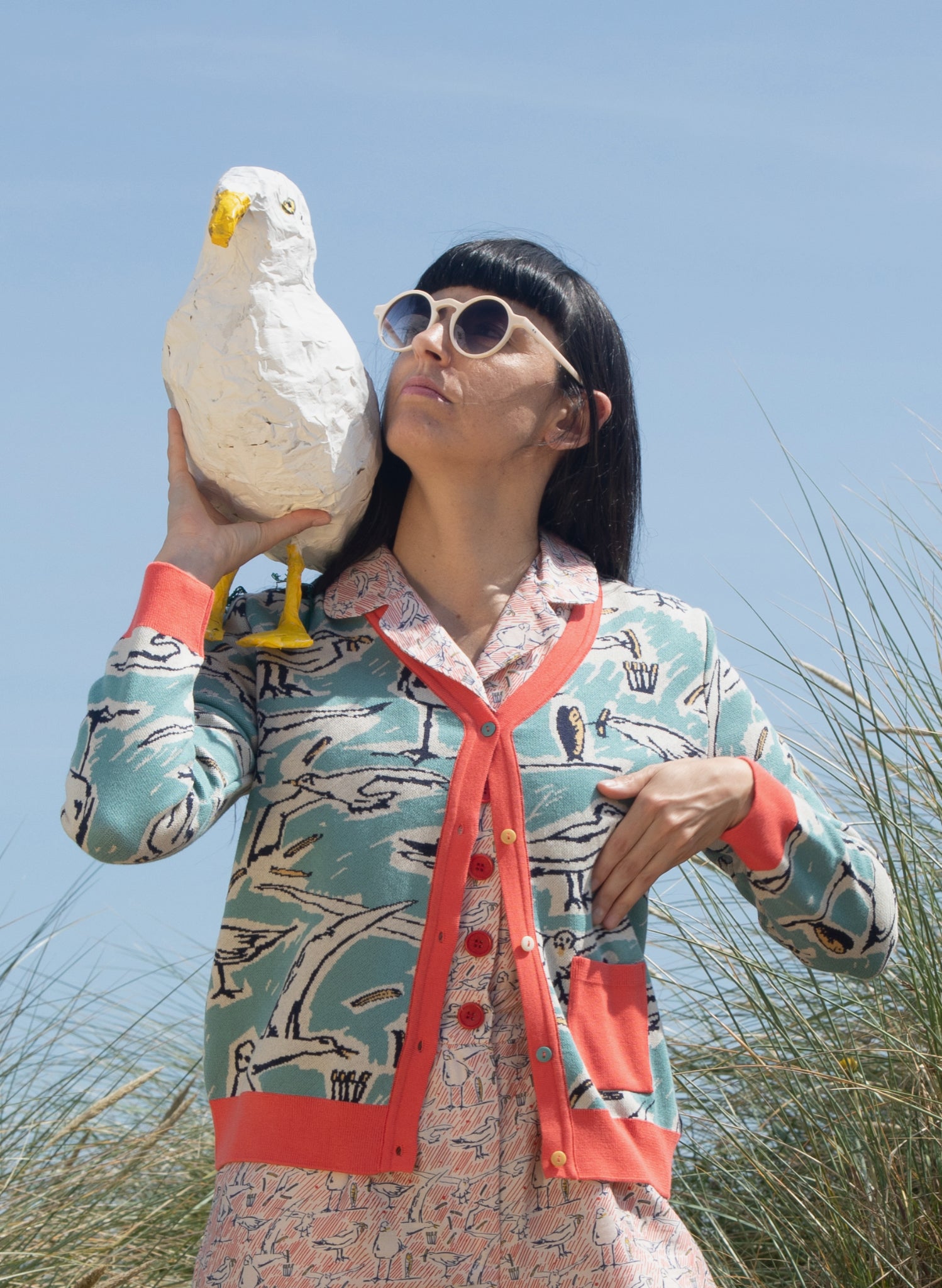Hilda Cardigan - Teal Seagull