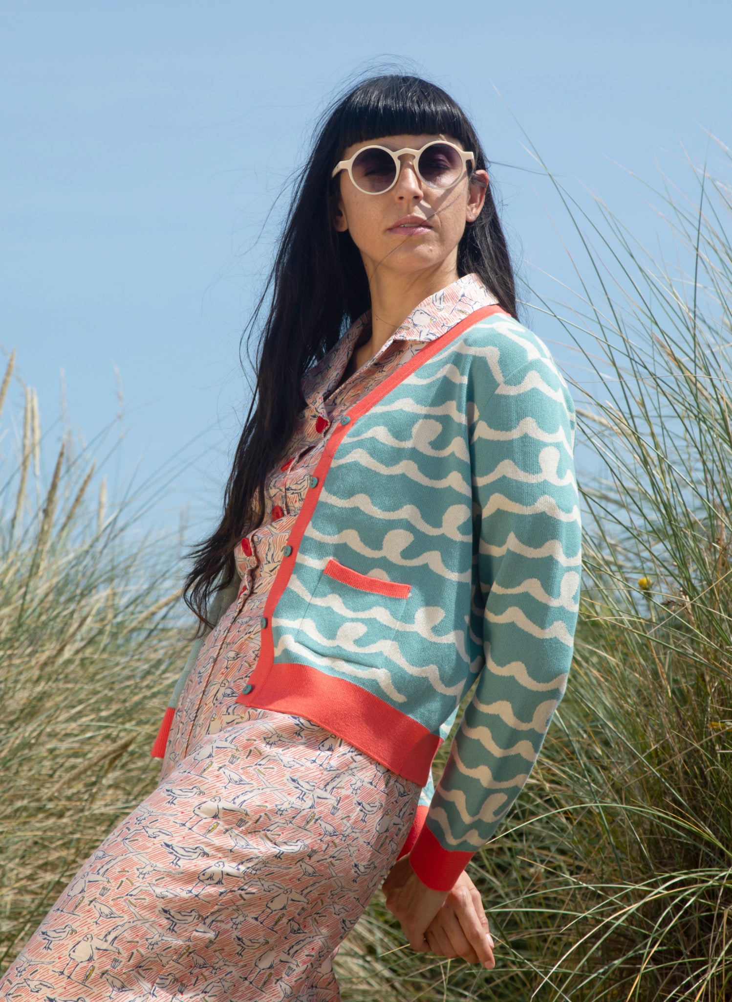 Hilda Cardigan - Teal Sea