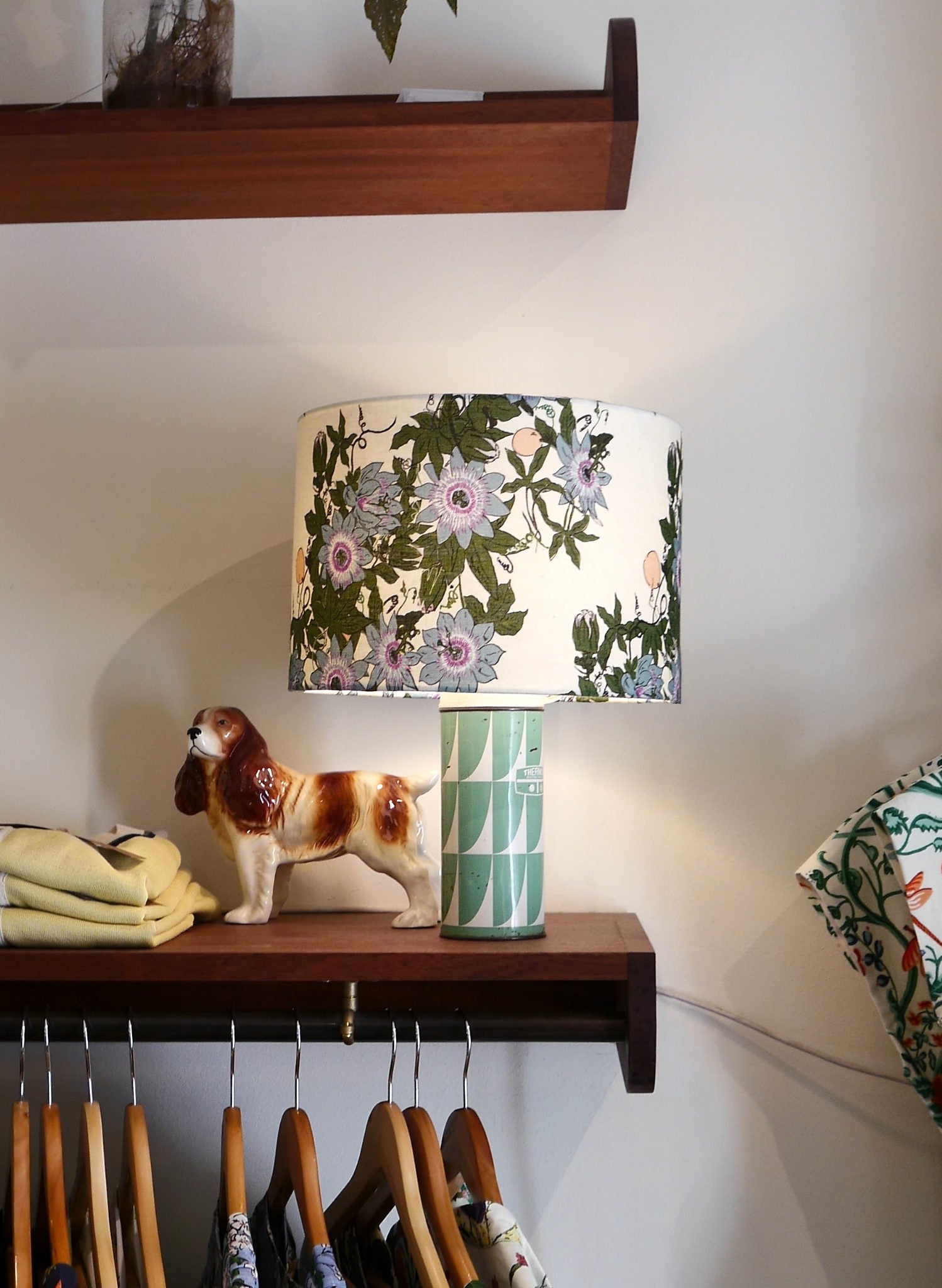 Drum Lampshade - Ivory Passionflower