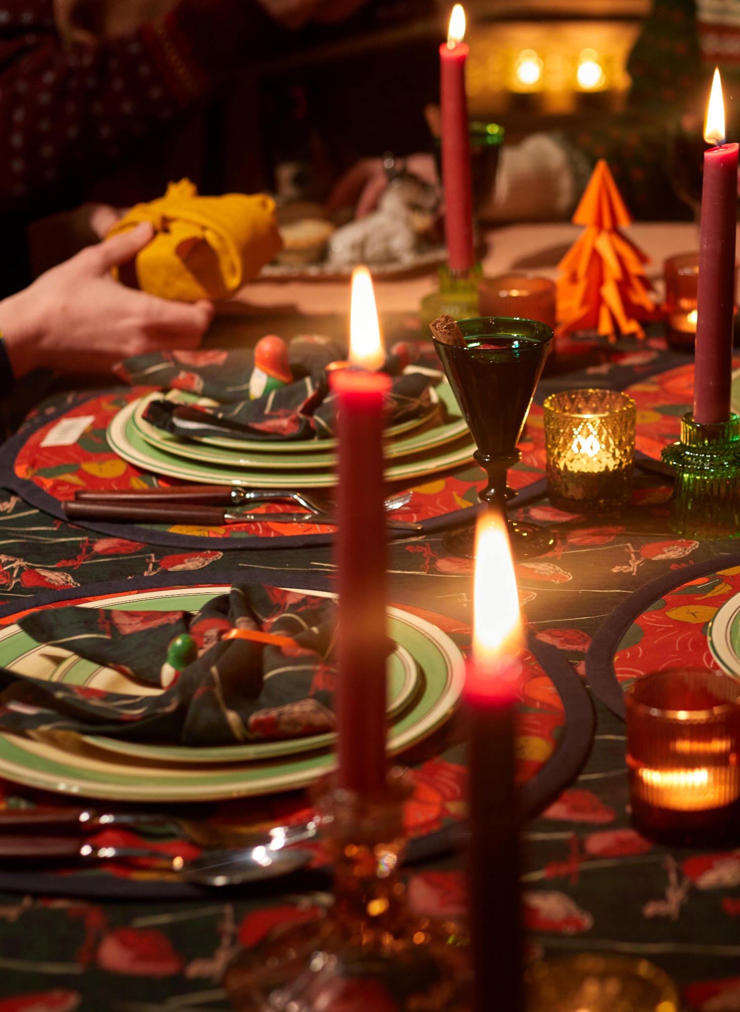 Table Cloth - Forest Green Robin