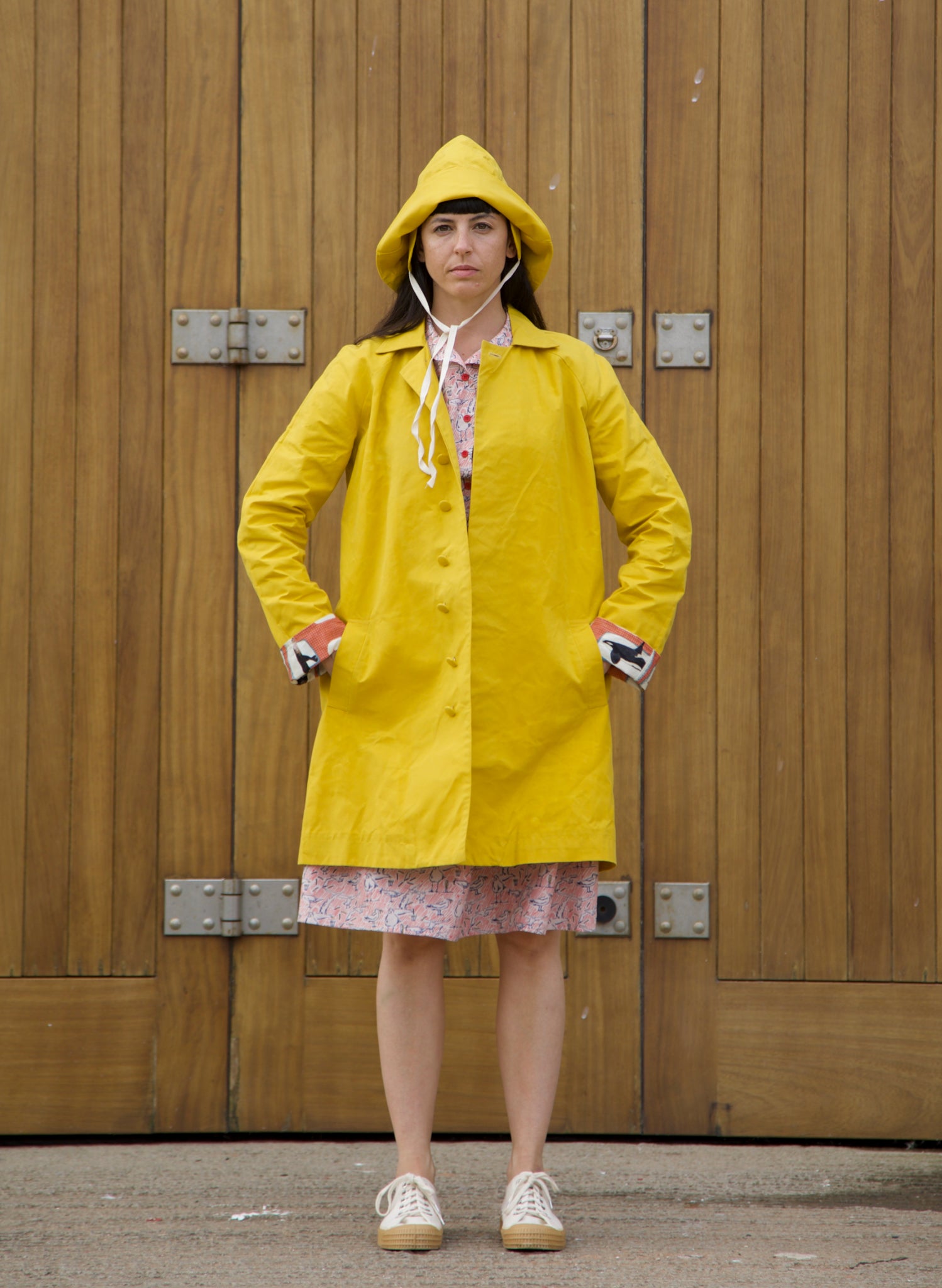 Heritage - Yellow Trench Coat - Red Coastal Memoirs Lining