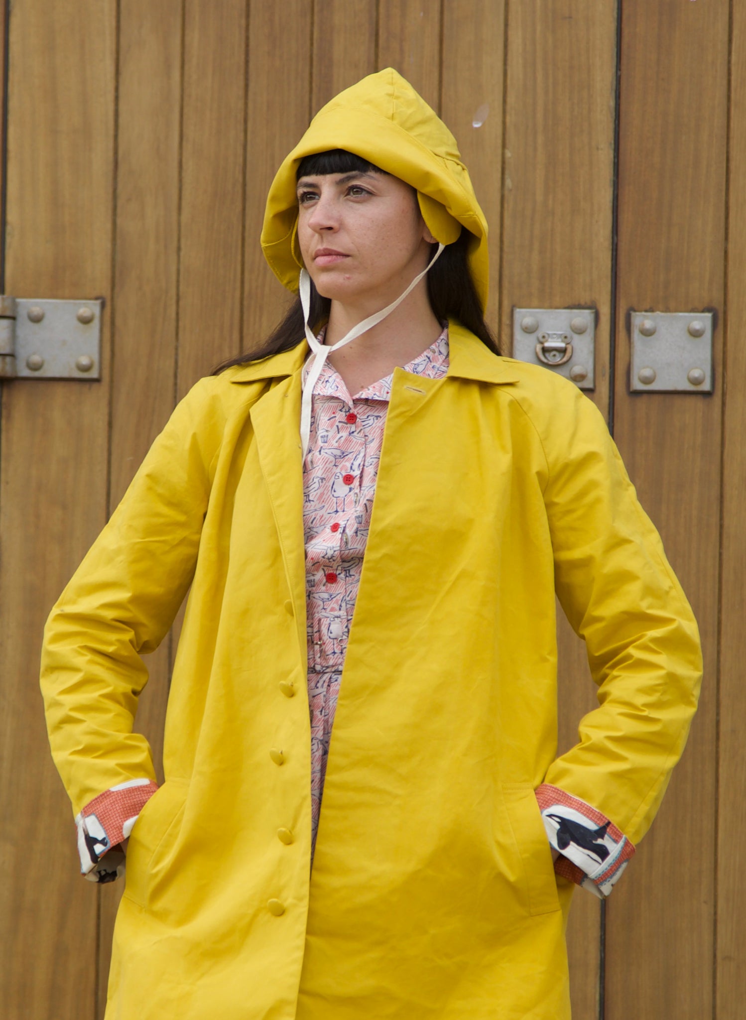 Heritage - Yellow Trench Coat - Red Coastal Memoirs Lining