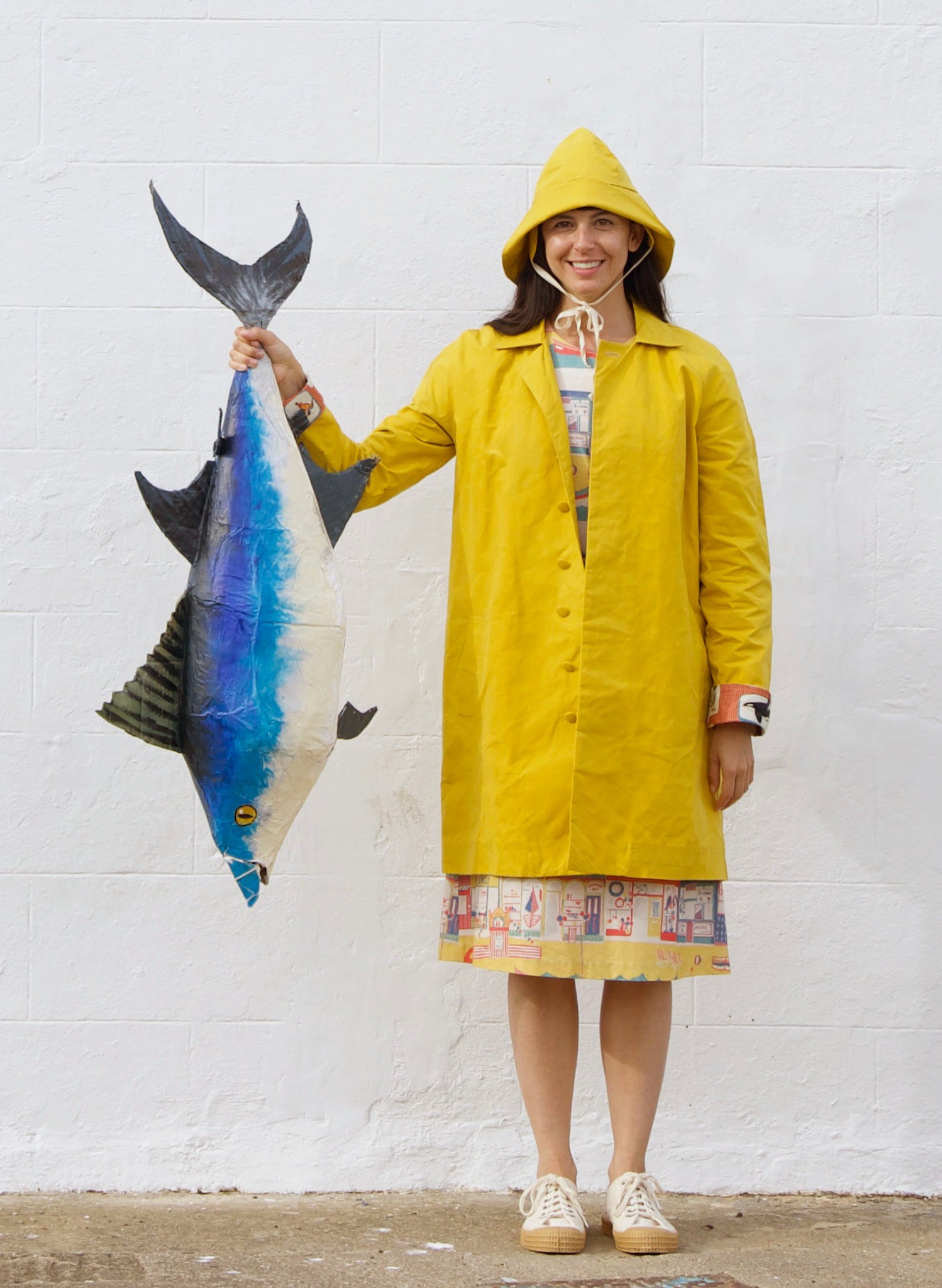 Heritage - Yellow Trench Coat - Red Coastal Memoirs Lining