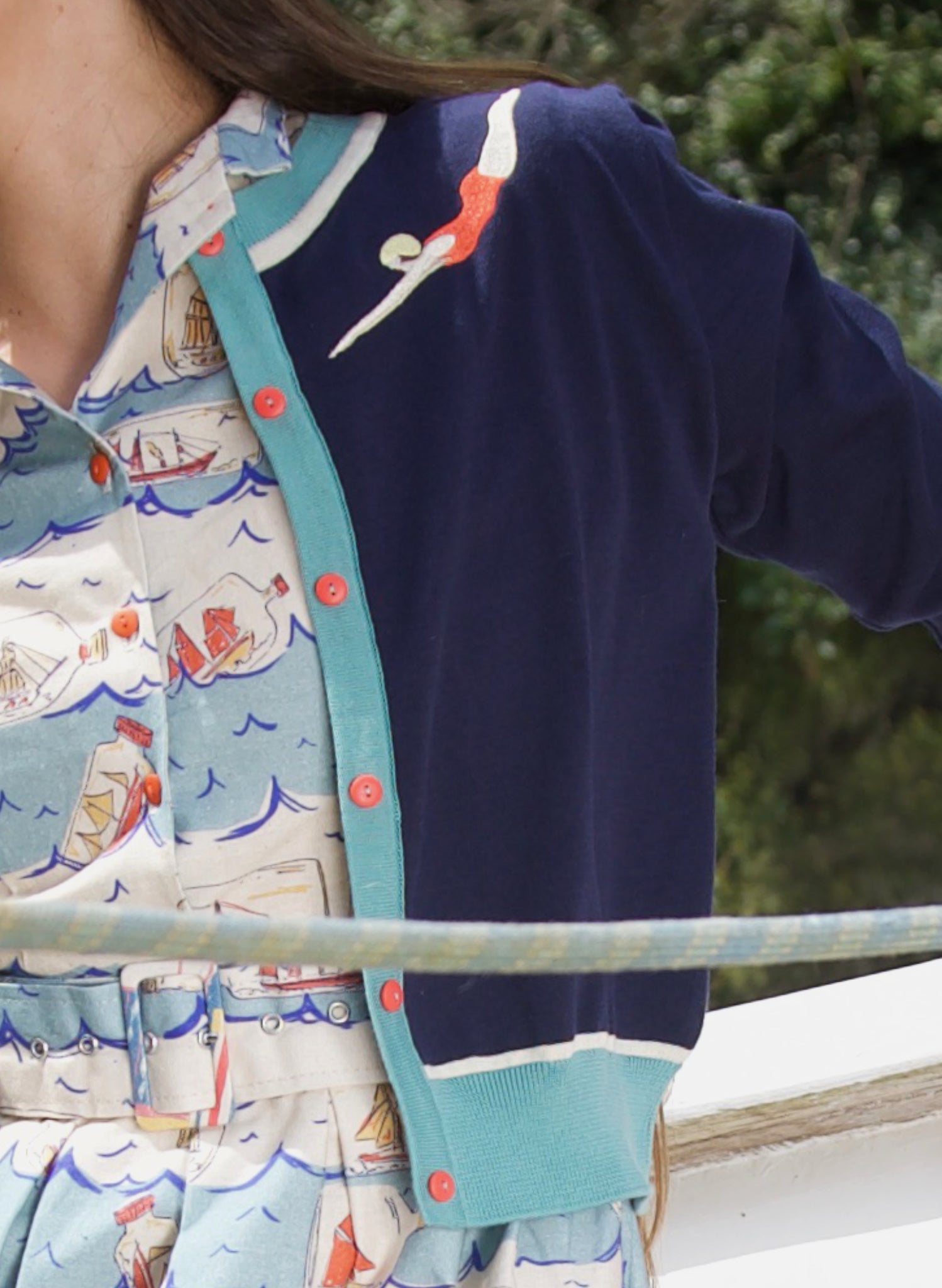Vera Cardigan - Navy Divers