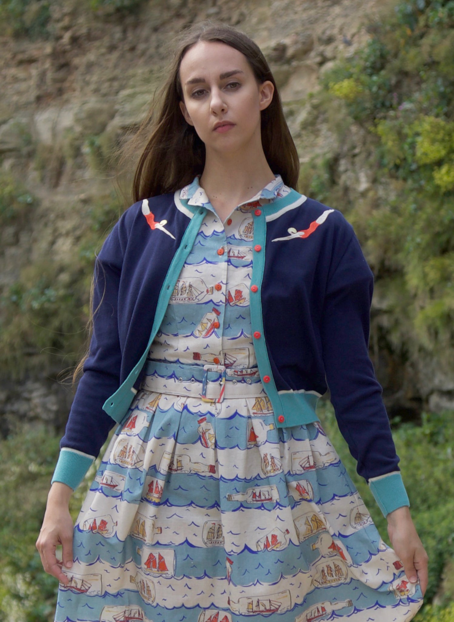 Vera Cardigan - Navy Divers